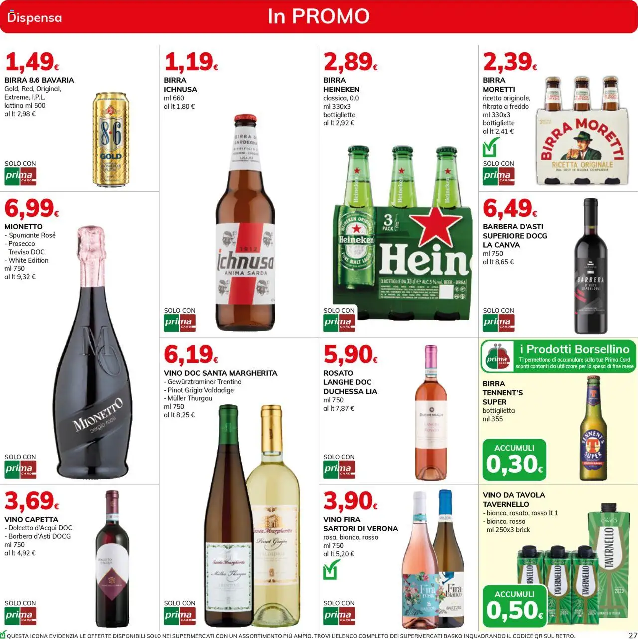 Volantino Basko del 19.08.2025 | Pagina: 27 | Prodotti: Birra, Prosecco, Spumante, Heineken