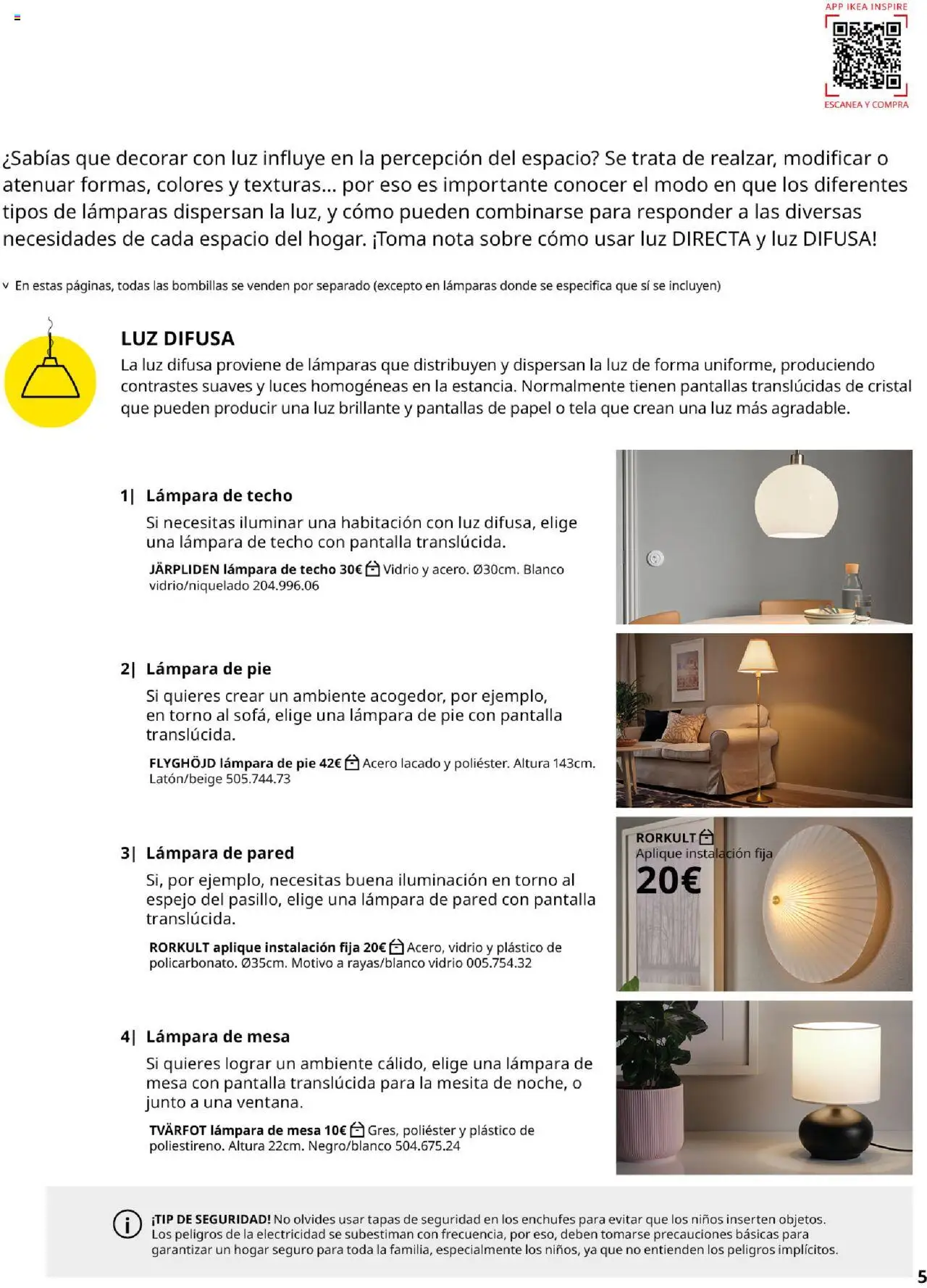 Catálogo IKEA Iluminación │ válido desde el 06.02.2025 | Página: 5 | Productos: Lámpara de techo, Lámpara de pared, Mesa, Espejo