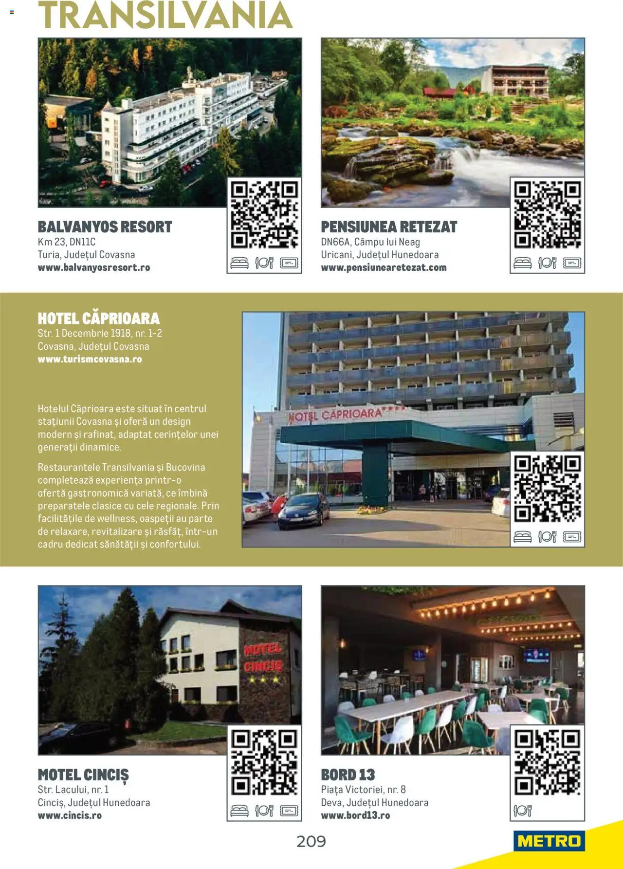 Metro catalog - Ghid de călătorie România – valabil de la 01.08.2025 | Pagină: 209
