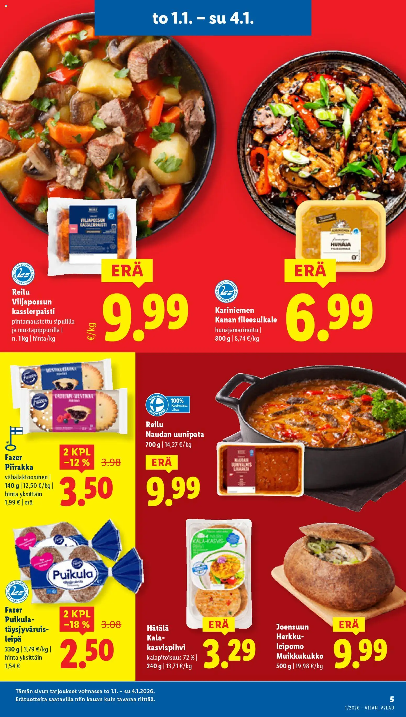 Lidl tarjoukset - Tampere – voimassa 01.01.2026 alkaen | Sivu: 5 | Tuotteet: Leipomo, Leipä, Piirakka, Kala