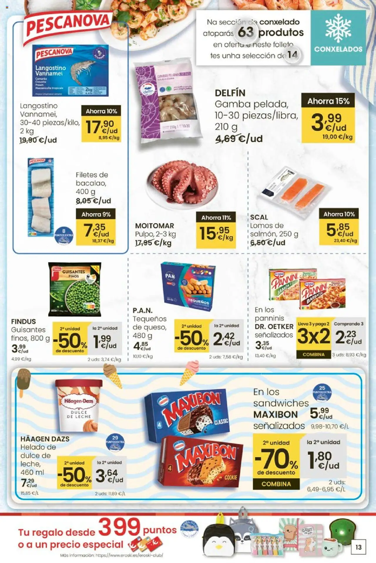 Eroski - Ofertón Center │ válido desde el 18.09.2025 | Página: 13 | Productos: Helado, Barbacoa, Langostino, Gamba