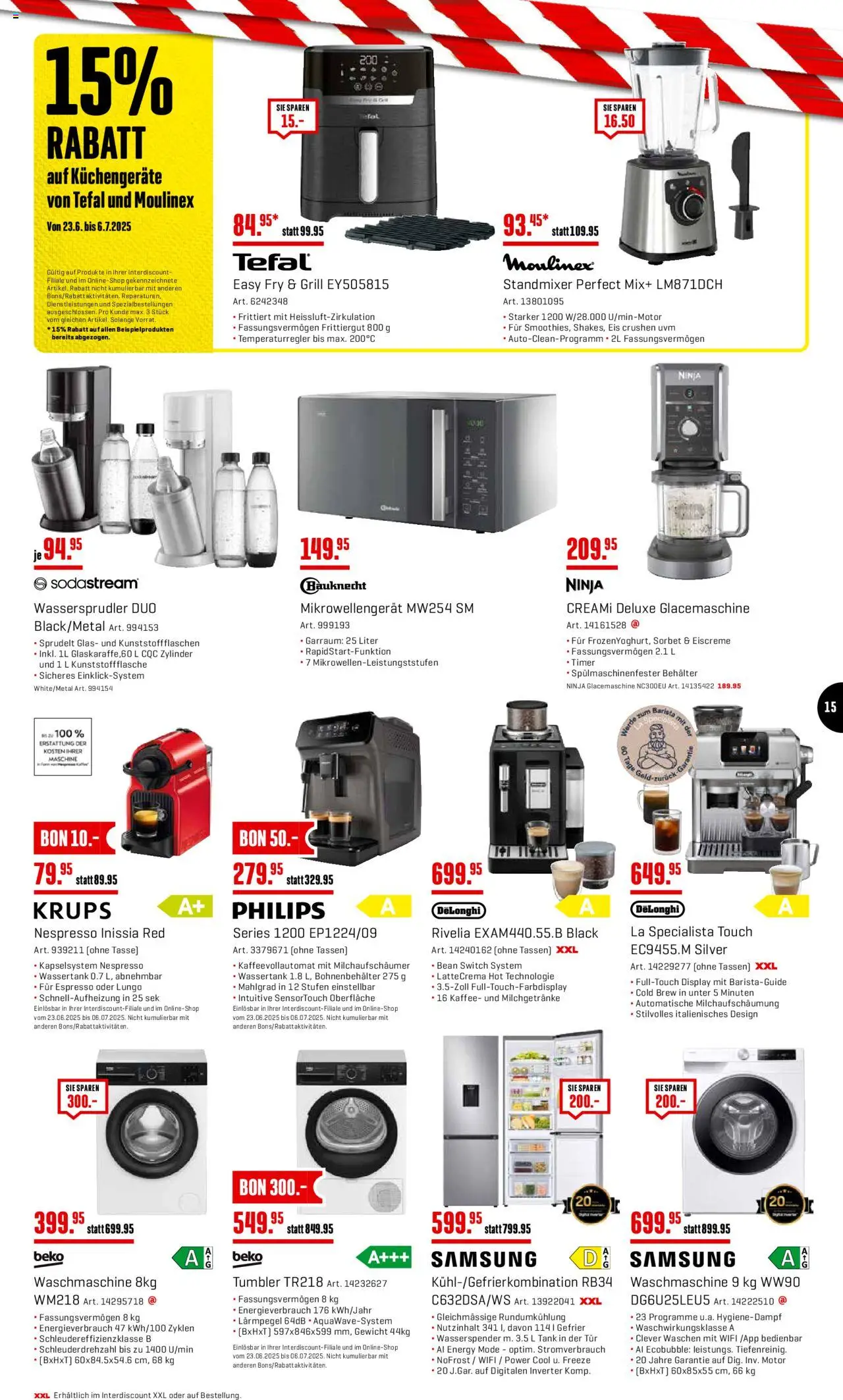 Interdiscount Aktionen ab 23.06.2025 | Seite: 15 | Produkte: Eis, Waschmaschine, Gewicht, Grill