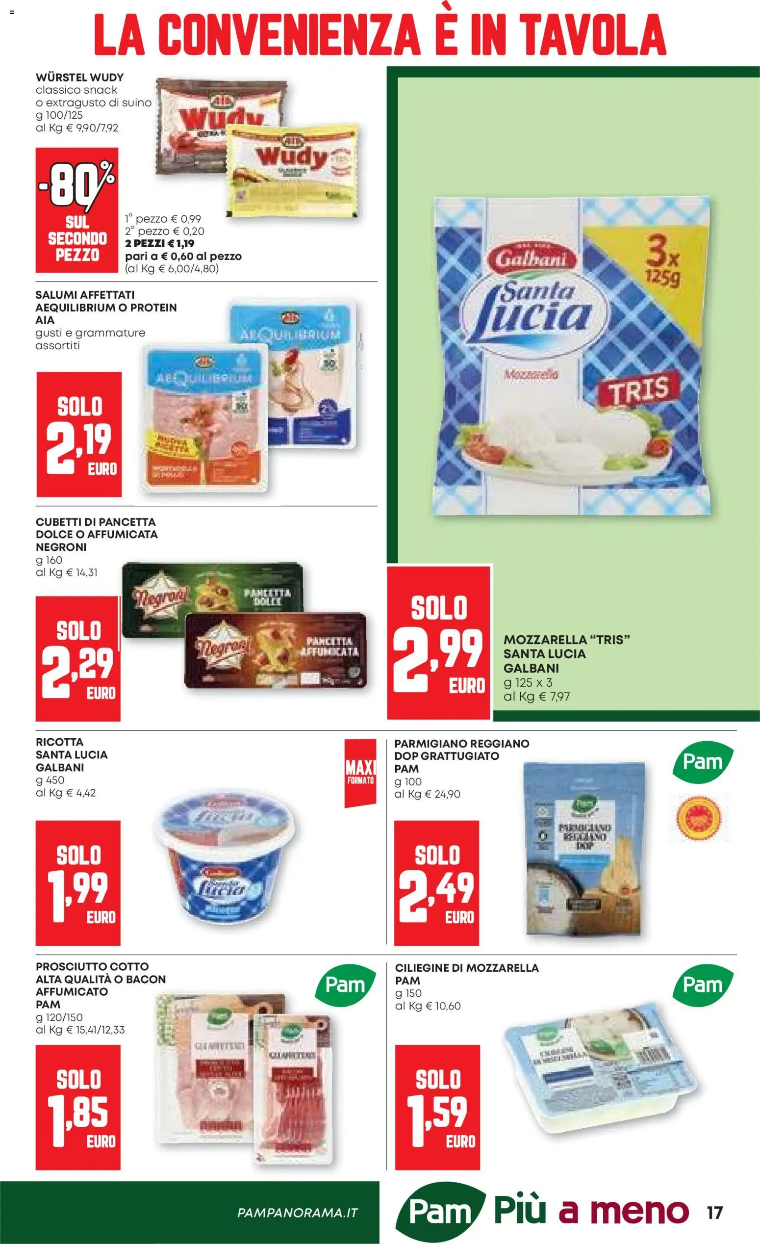 Volantino PAM del 26.03.2026 | Pagina: 17 | Prodotti: Pancetta, Suino, Parmigiano reggiano, Parmigiano