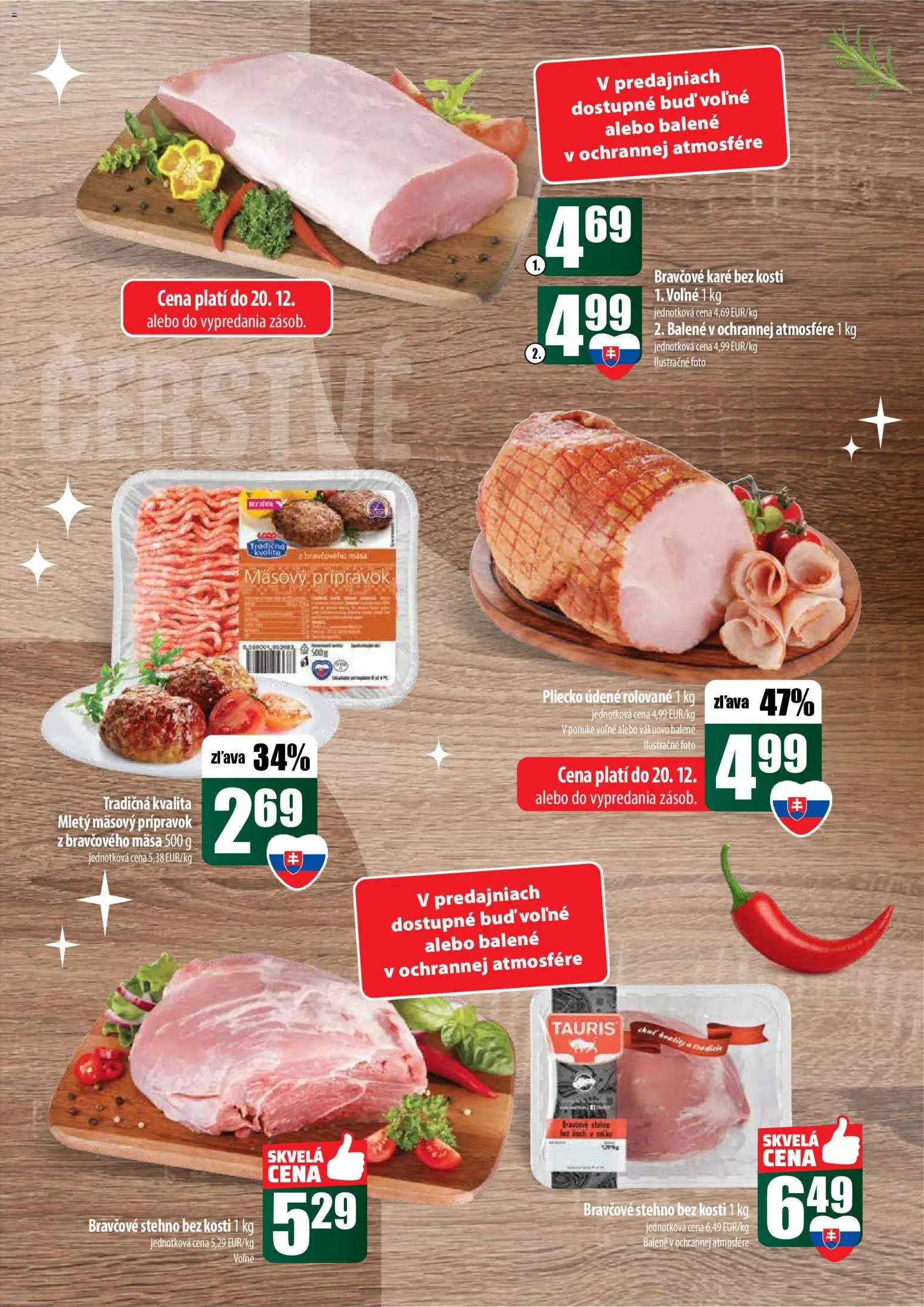 Nové COOP Jednota akcie – leták je platný od 18.12.2025 | Strana: 9 | Produkty: Bravčové stehno, Bravčové karé