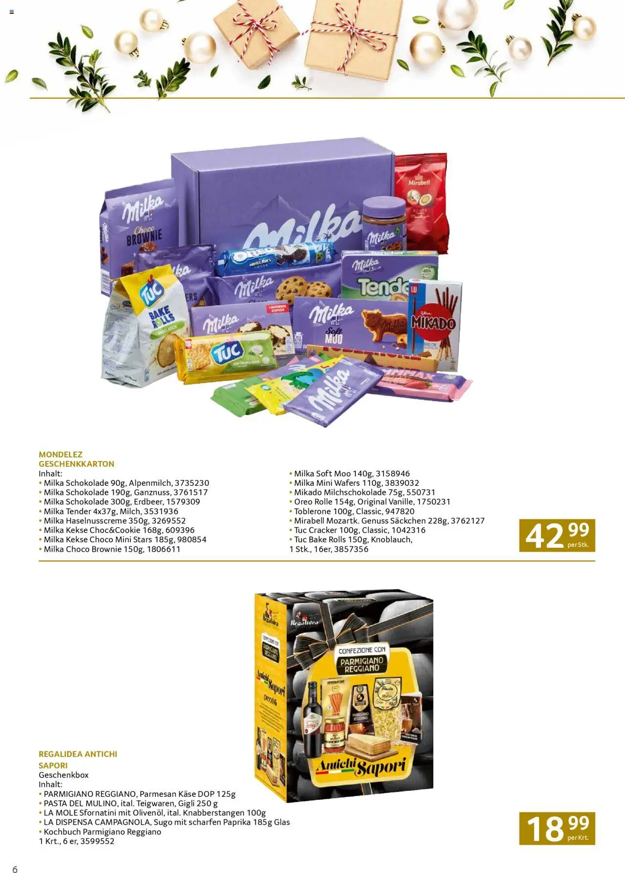 Transgourmet Weihnachtskatalog 2025 gültig ab 13.10.2025 | Seite: 6 | Produkte: Pasta, Kekse, Milch, Käse