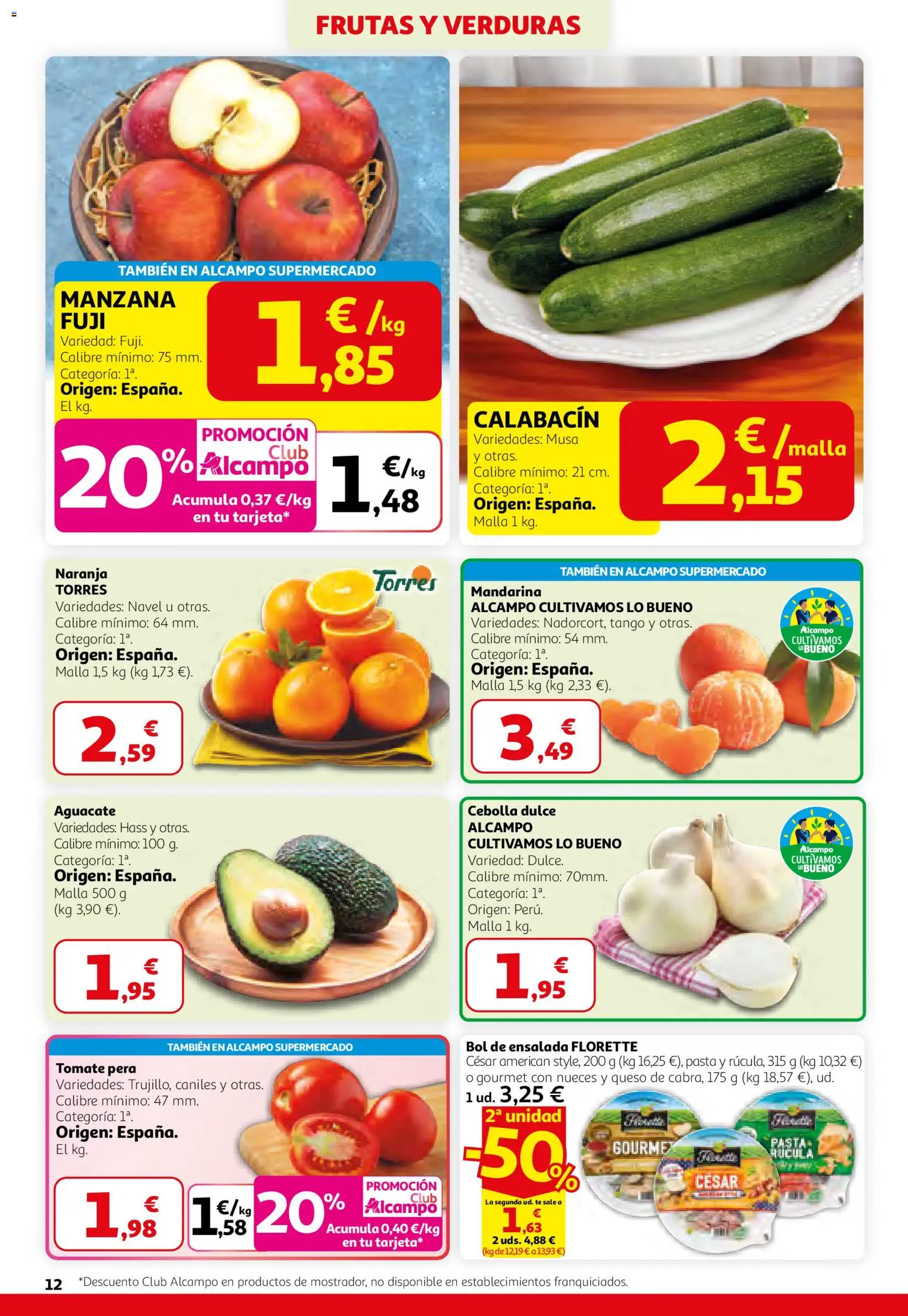 Alcampo - HP Unificado │ válido desde el 26.02.2026 | Página: 12 | Productos: Queso, Pasta, Manzana, Παγωμένο τσάι