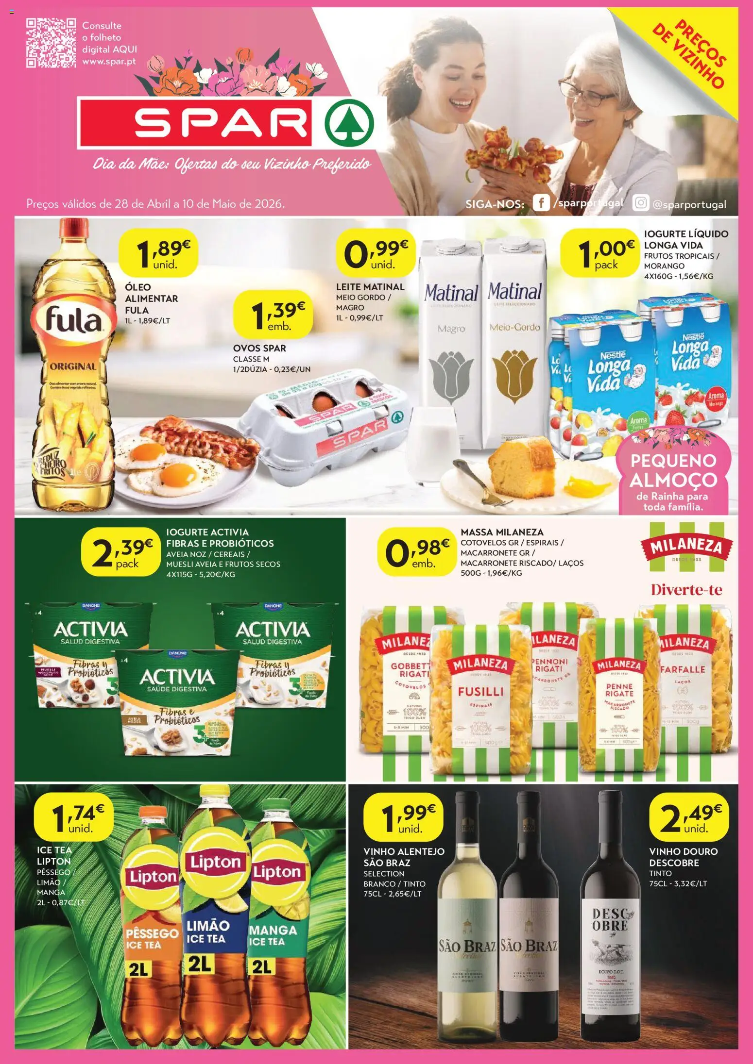 Spar folheto │ válido de 28.04.2026 | Página: 1 | Produtos: Aveia, Ovos, Massa, Massa milaneza