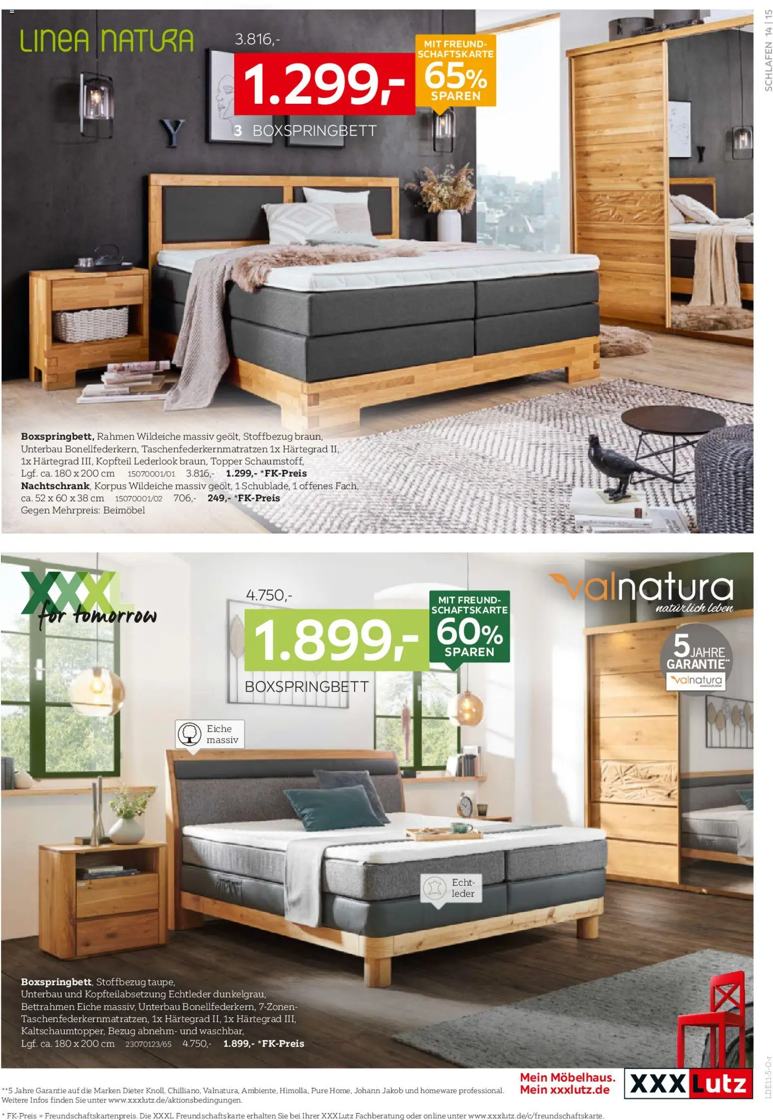 XXXL Lutz Betten Spezial – gültig ab 02.11.2025 | Seite: 15 | Produkte: Boxspringbett, Topper