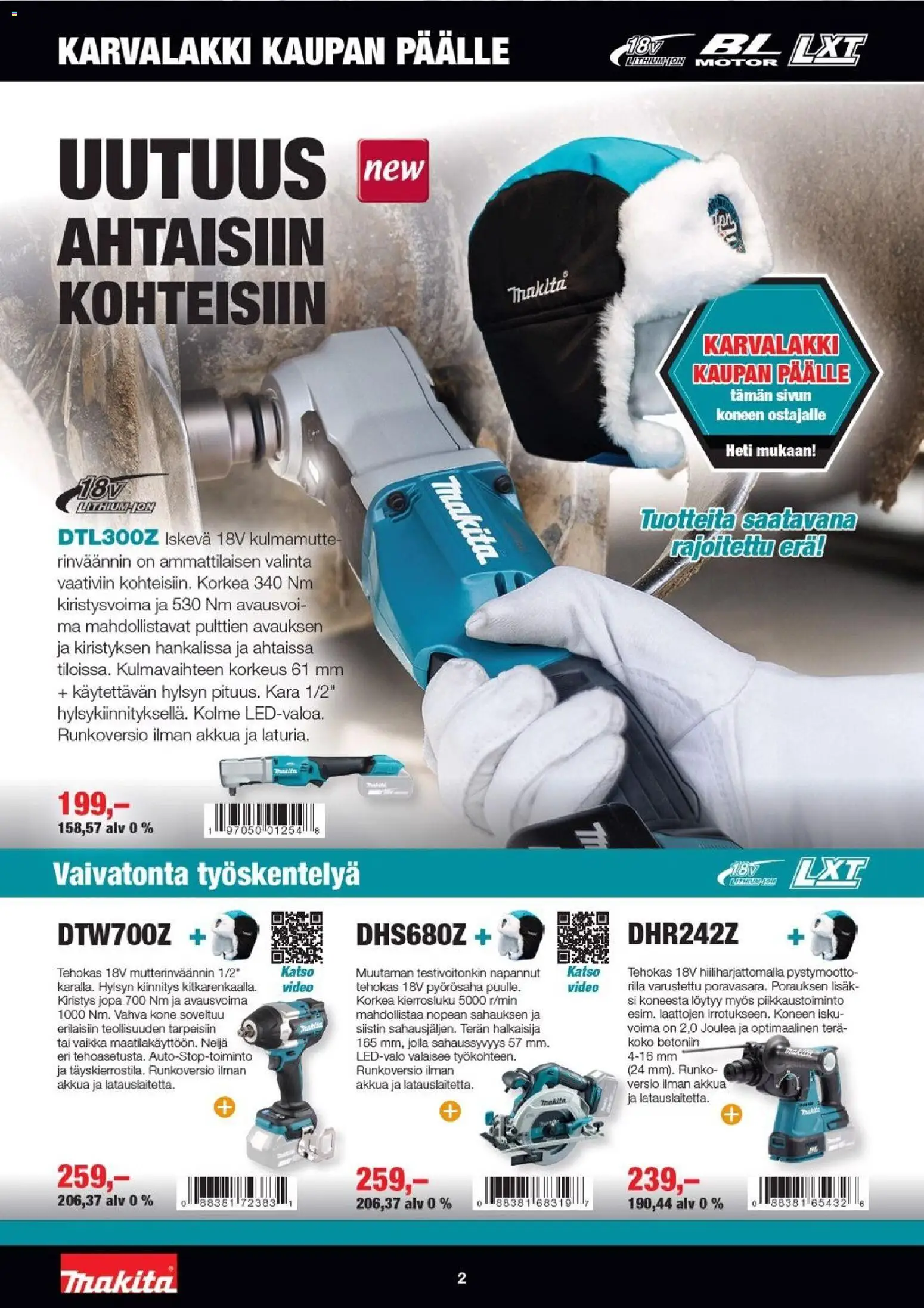 Makita tarjoukset – voimassa 01.01.2026 alkaen | Sivu: 2 | Tuotteet: Video