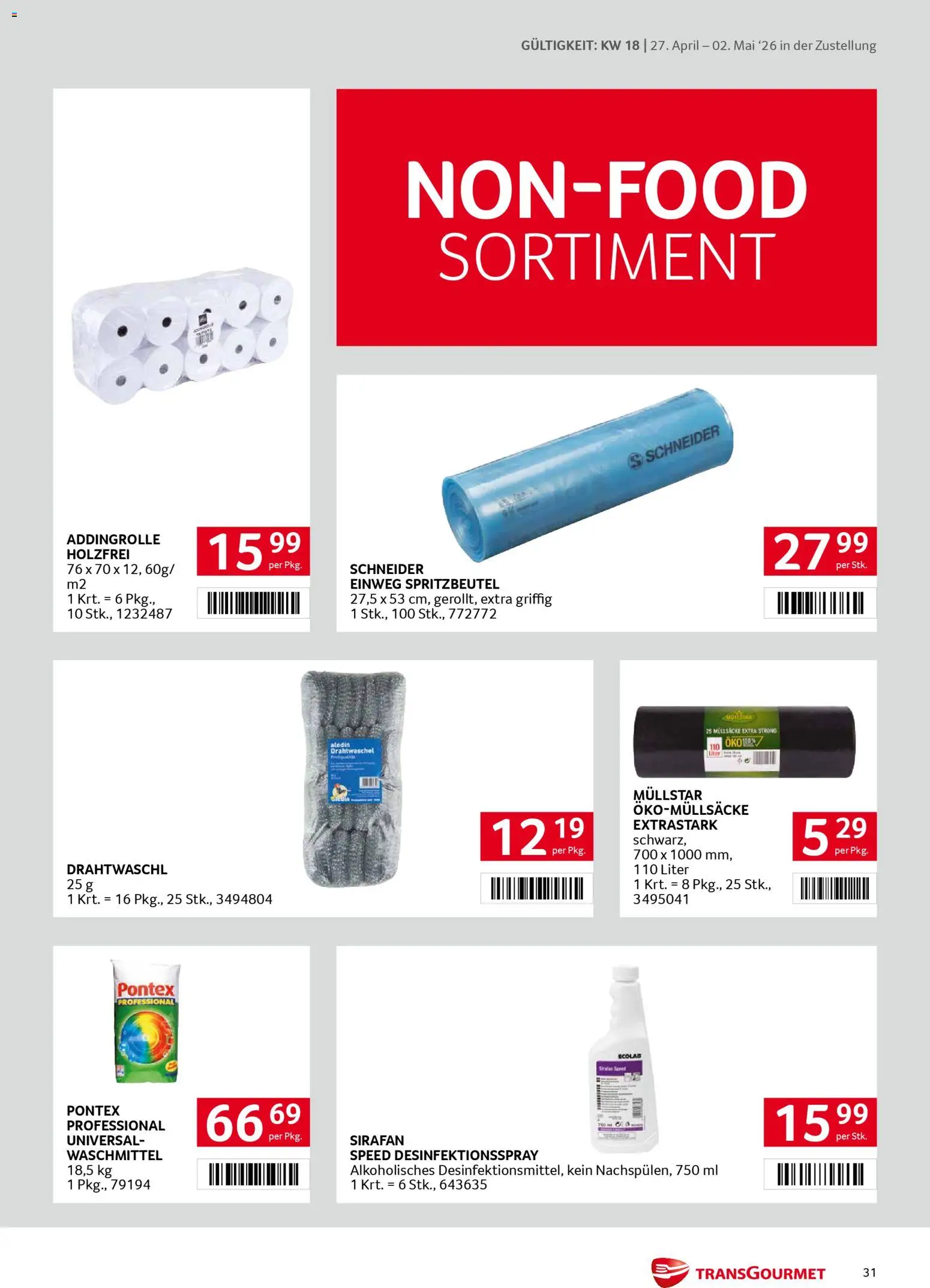 Transgourmet Zustellaktion gültig ab 27.04.2026 | Seite: 31 | Produkte: Waschmittel