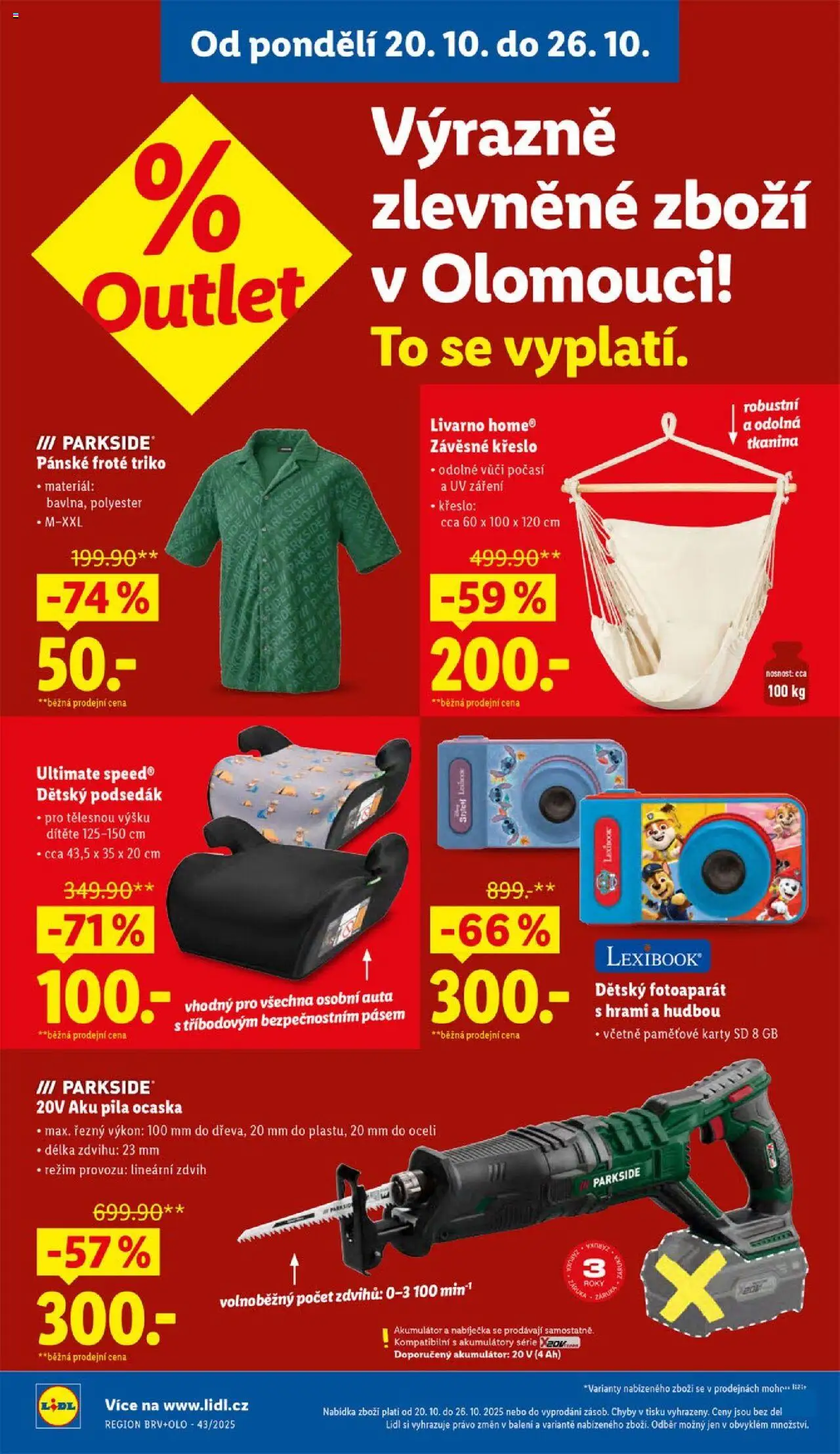Lidl leták - Spotřební zboží od 20.10.2025 | Strana: 3 | Produkty: Parkside, Aku pila, Ultimate Speed, Pila