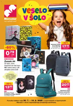 Mercator katalog veselo v šolo - pregled letaka veljavnega od 30.07.2025