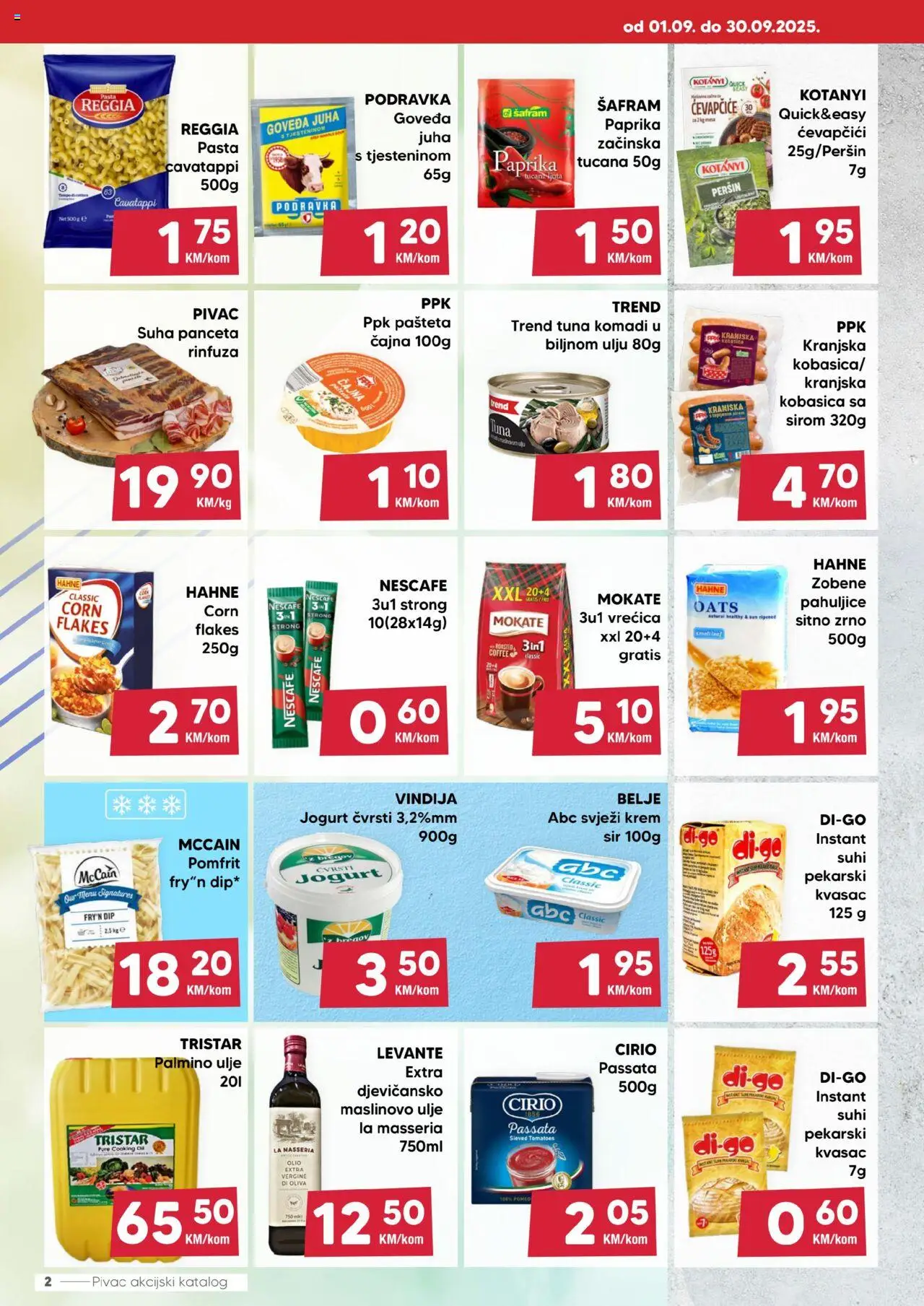 Pivac katalog | vrijedi od 01.09.2025 | Stranica: 2 | Proizvodi: Sir, Paprika, Kobasica, Pasta