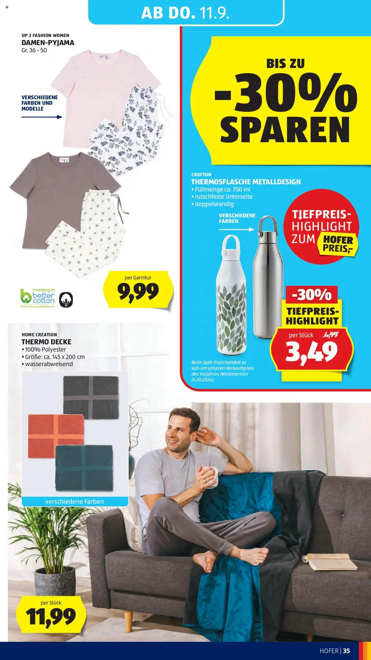 Hofer Reisen Flugblatt gültig ab 05.09.2025 | Seite: 39 | Produkte: Decke