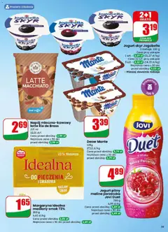 Pogląd oferty "Jogurt skyr Jogobella, 2 rodzaje, 150 g Cena przy zakupie 1 szt. - 3,19 zł (21,27 zł/kg) Cena za szt. przy zakupie 3 szt. - 2,12 zł (14,13 zł/kg)" - ważna od 08.04.2026 | Strona: 39