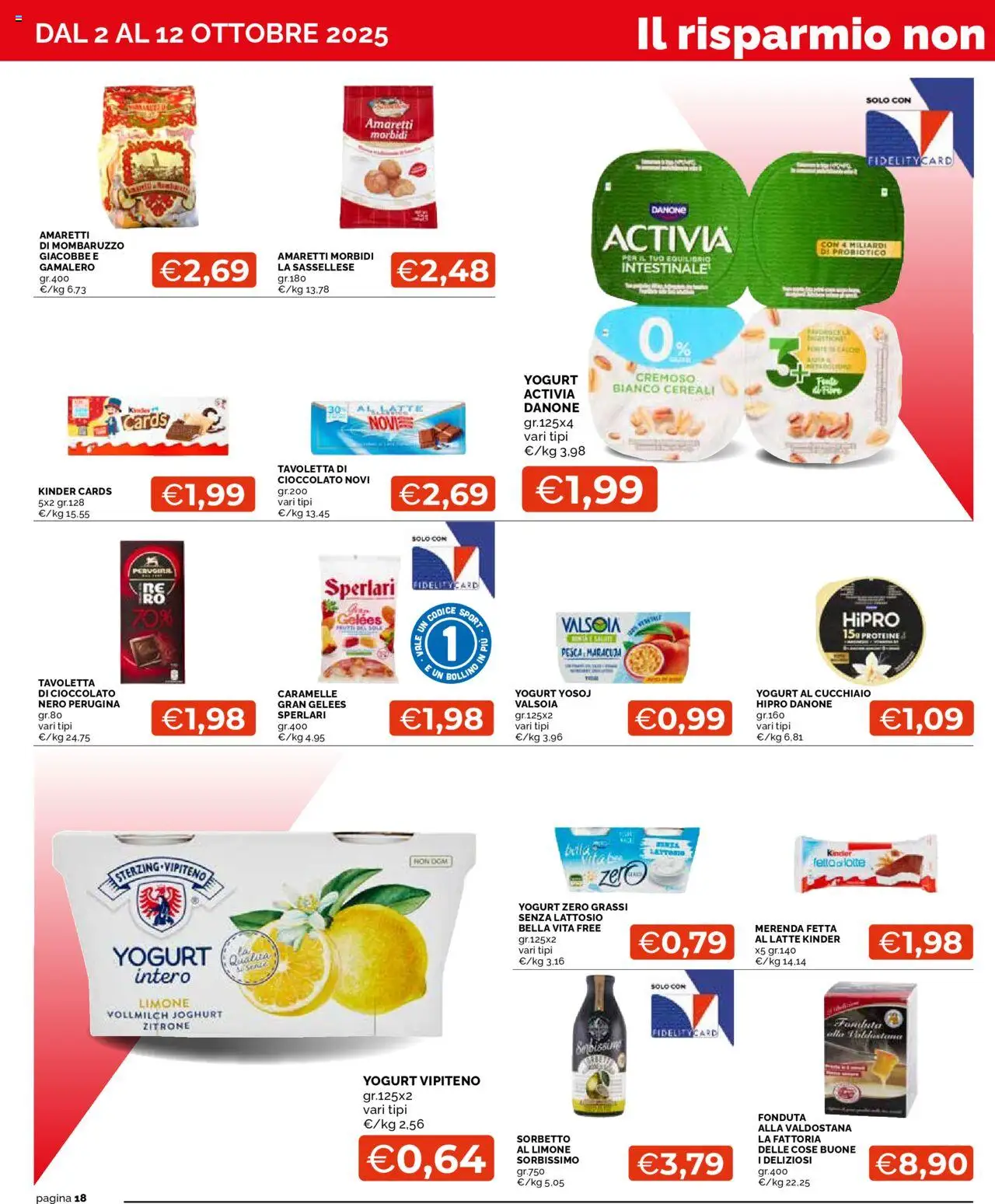 Volantino Mercatò del 02.10.2025 | Pagina: 18 | Prodotti: Yogurt, Cioccolato, Sorbetto, Limone