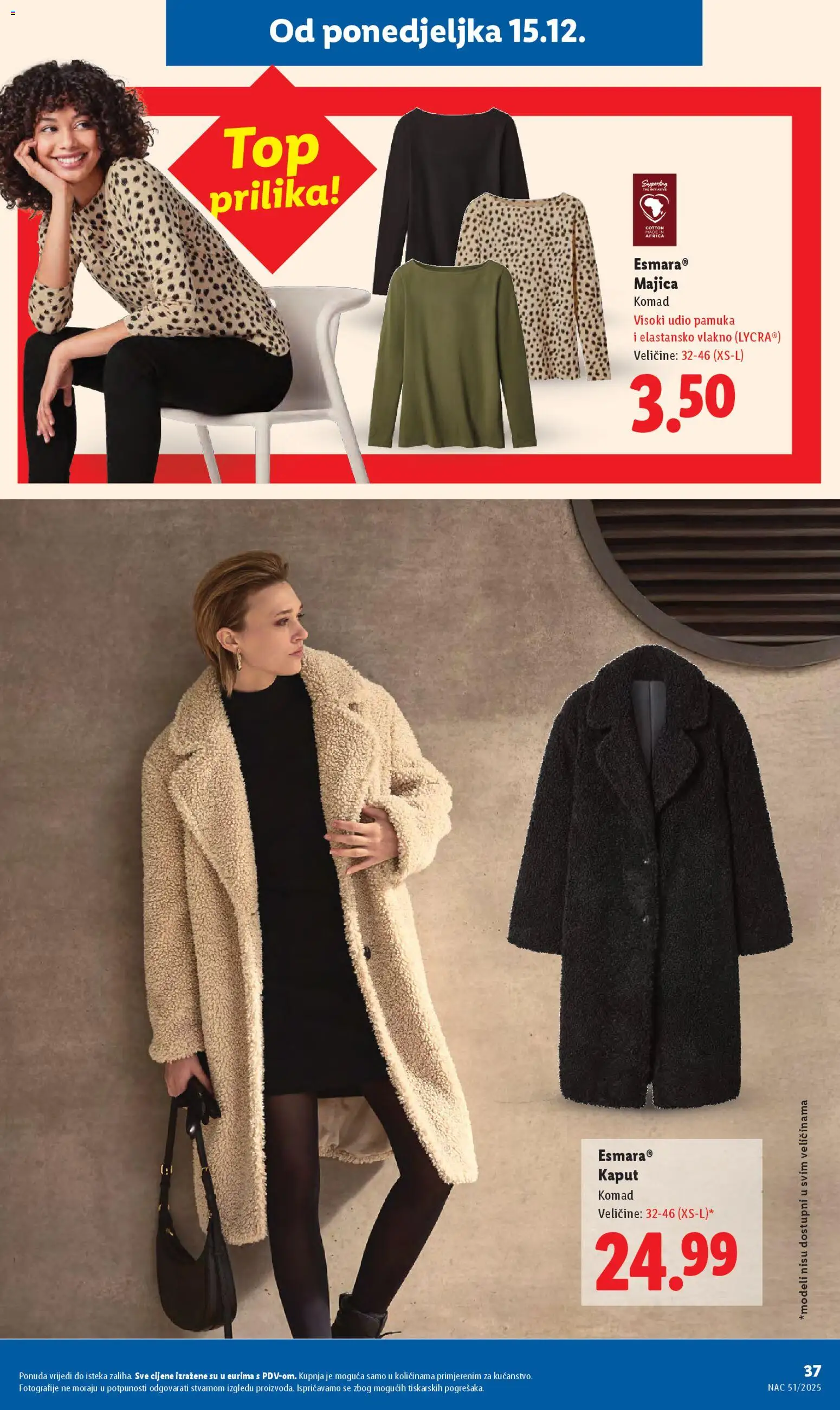 Lidl katalog | vrijedi od 15.12.2025 | Stranica: 37 | Proizvodi: Majica, Kaput