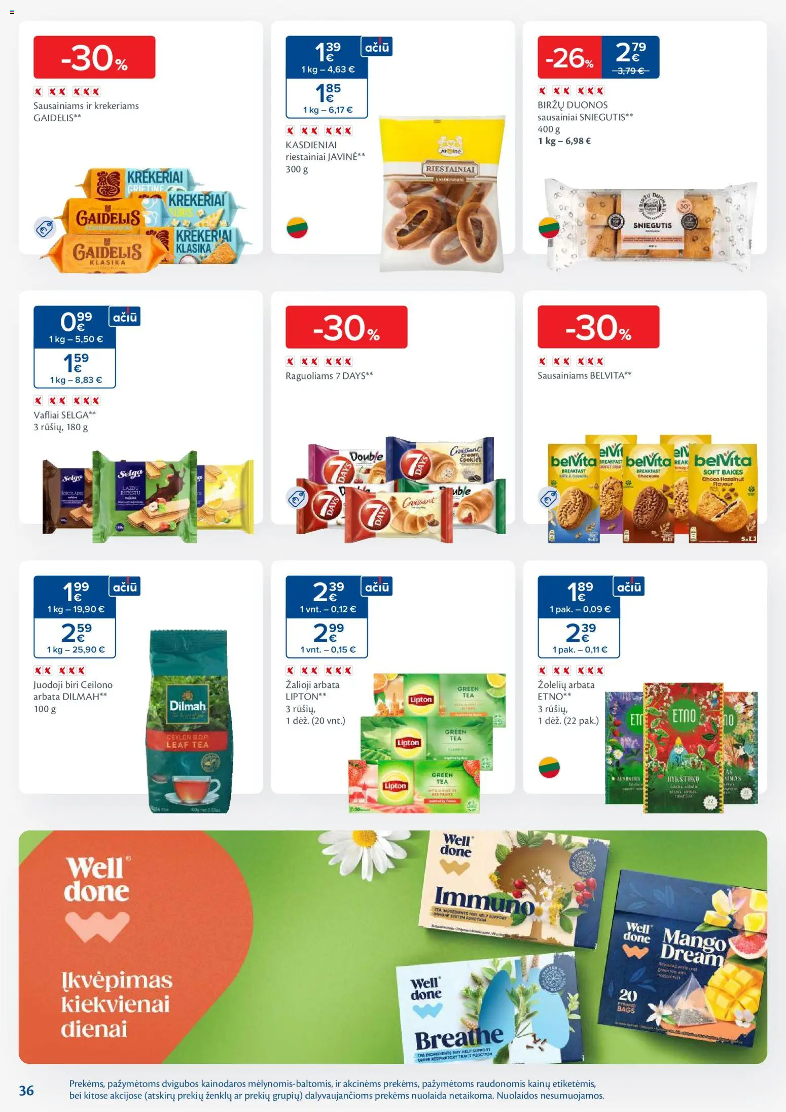 MAXIMA akcijos nuo 24.02.2026 | Puslapis: 36 | Prekių: Sausainiai, Arbata, Vafliai