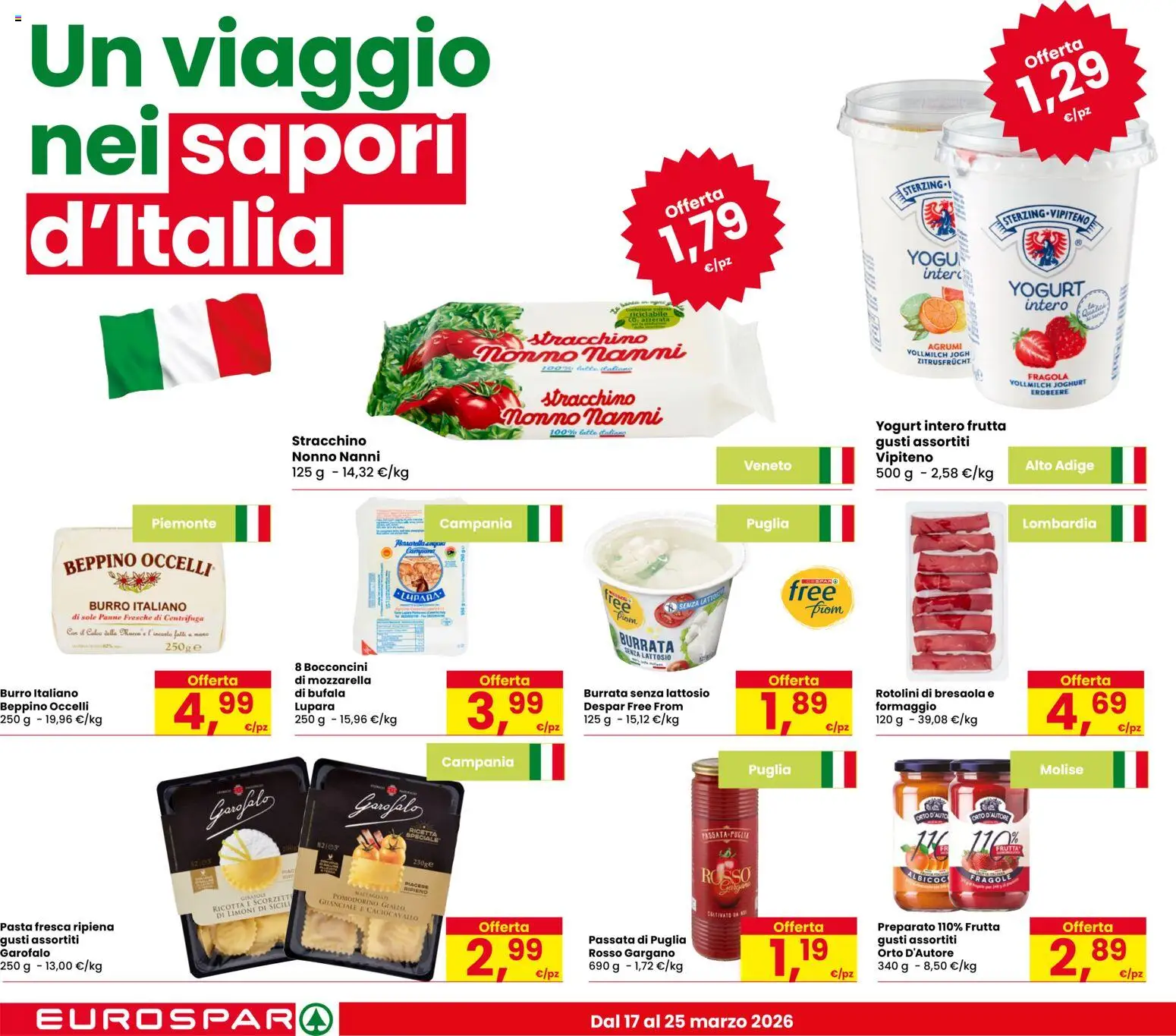 Volantino Despar del 17.03.2026 | Pagina: 12 | Prodotti: Fragole, Formaggio, Pasta, Tonno