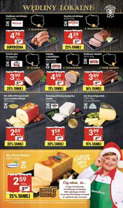 Pogląd oferty "Delikatesy Centrum Gazetka" - ważna od 18.12.2025 | Strona: 13 | Produkty: Kiełbasa, Ser żółty, Szynka, Wędliny