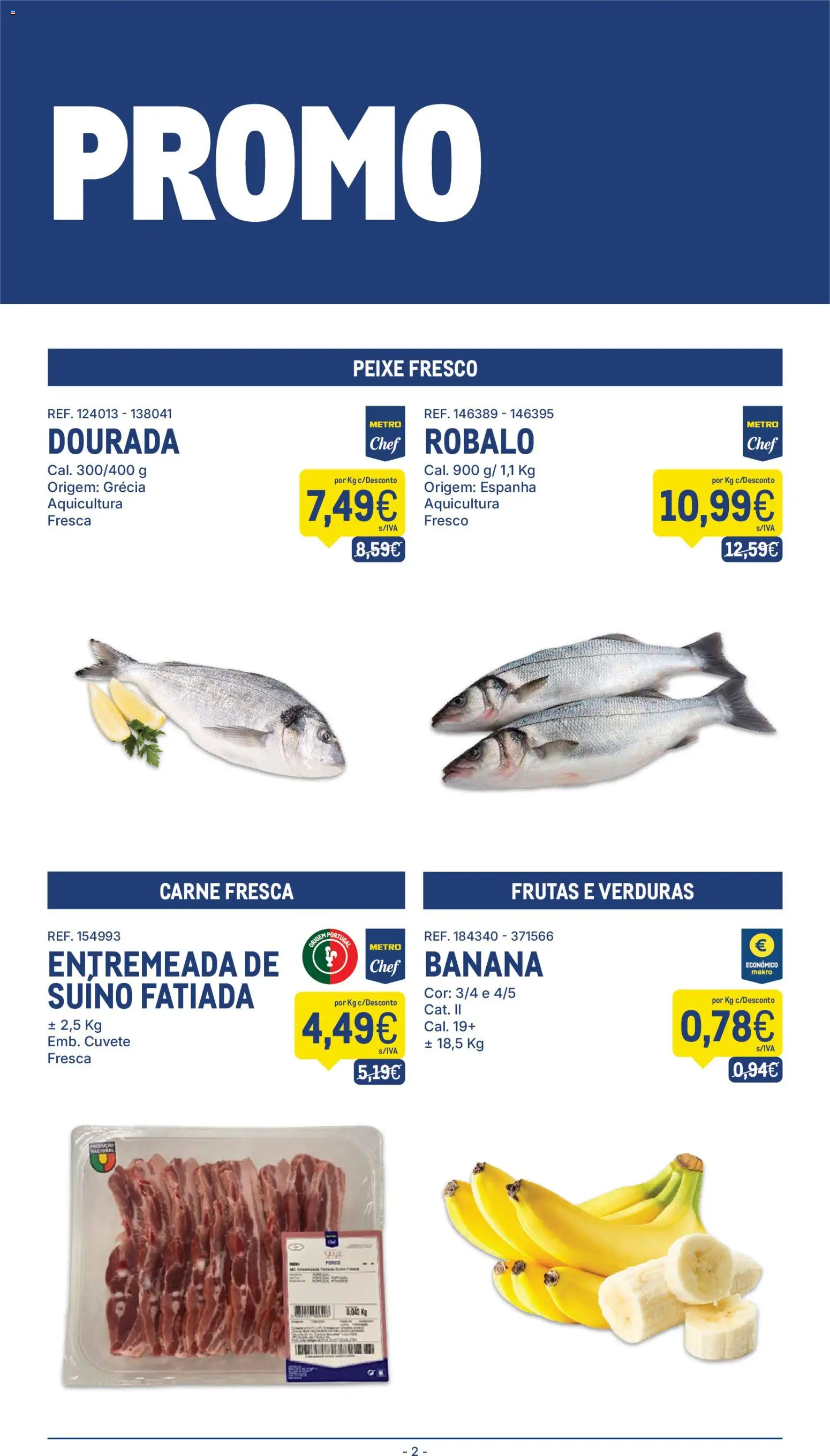 Makro folheto │ válido de 20.01.2026 | Página: 2 | Produtos: Dourada, Banana, Peixe, Carne