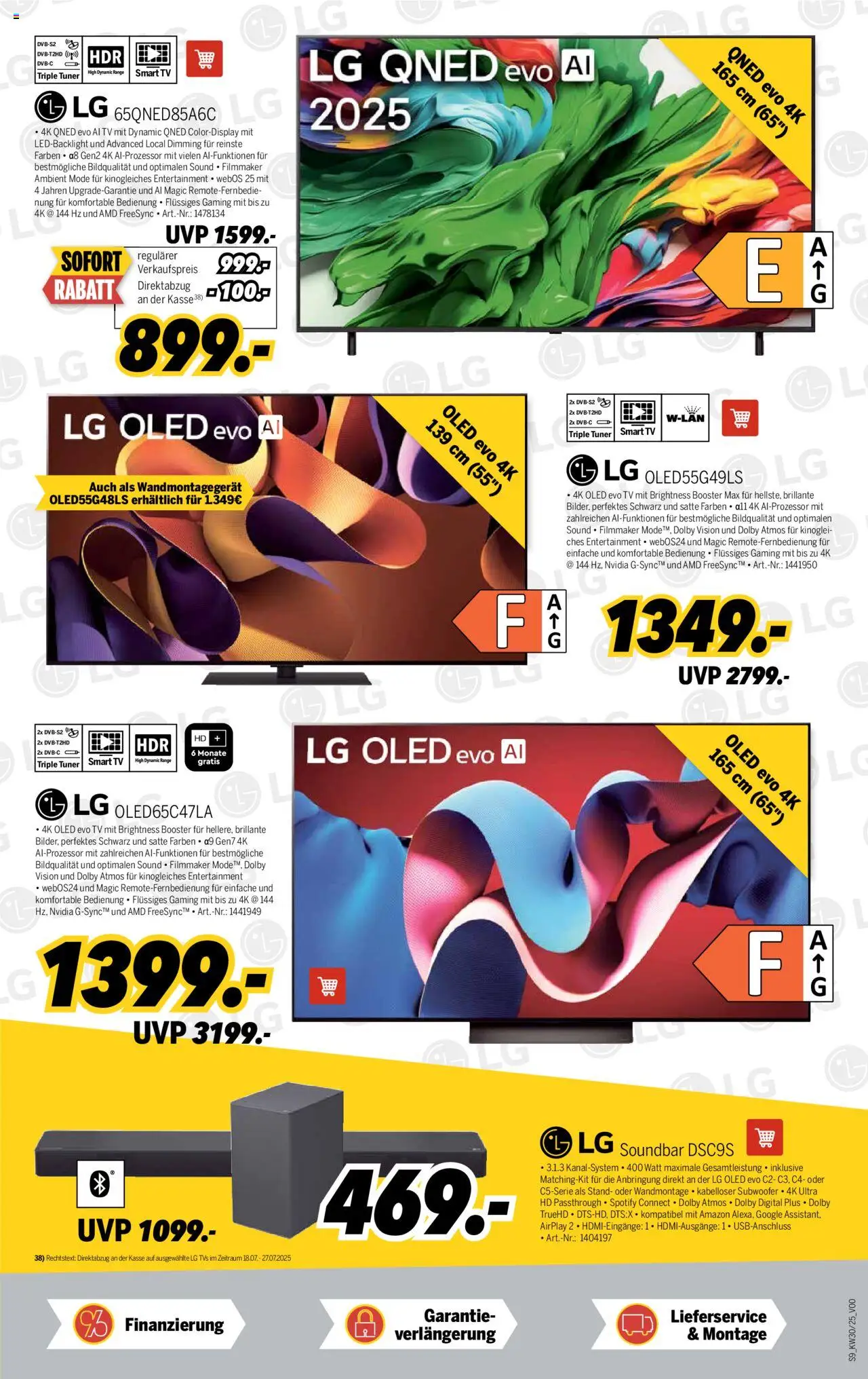 Medimax Prospekt 	 - gültig ab dem 19.07.2025 | Seite: 9 | Produkte: LG, Smart TV, Soundbar, TV