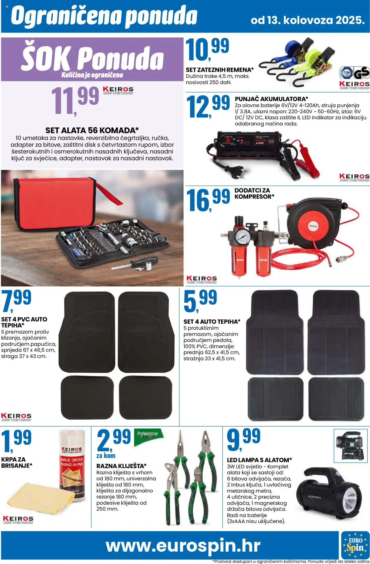Eurospin katalog | vrijedi od 13.08.2025 | Stranica: 13 | Proizvodi: Sok, Baterije, Kliješta, Adapter