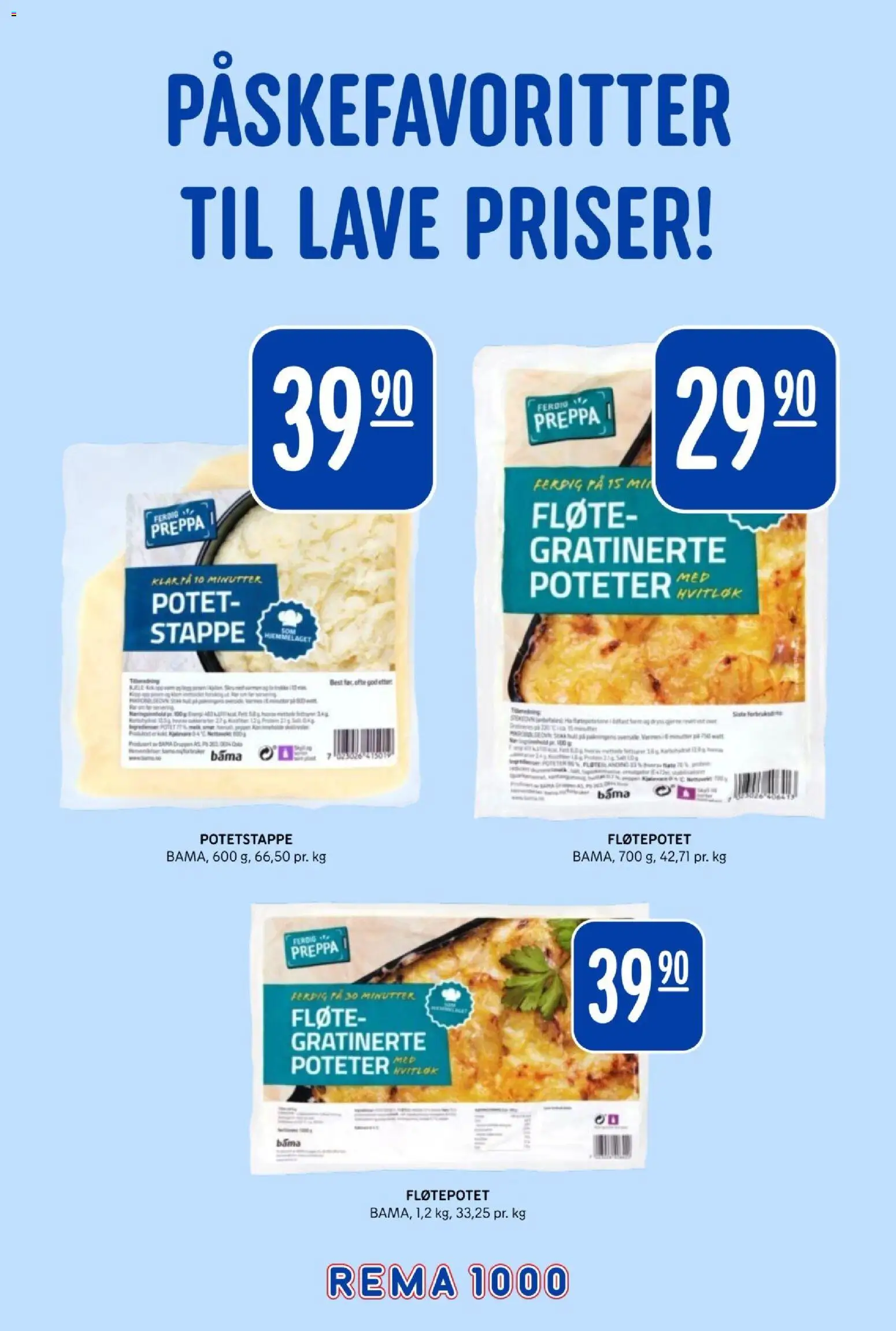 {H1} | Side: 15 | Produkter: Poteter, Prosecco, Hvitløk