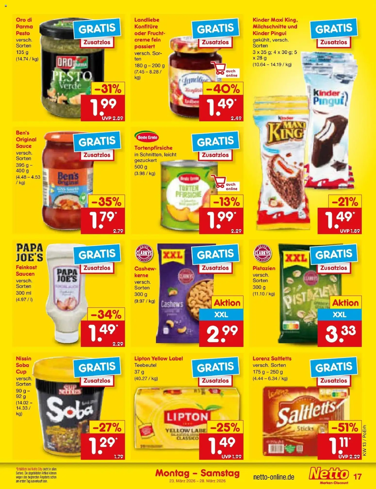 Netto Marken-Discount Prospekt Selb	 – gültig ab 23.03.2026 | Seite: 17 | Produkte: Pistazien, Creme
