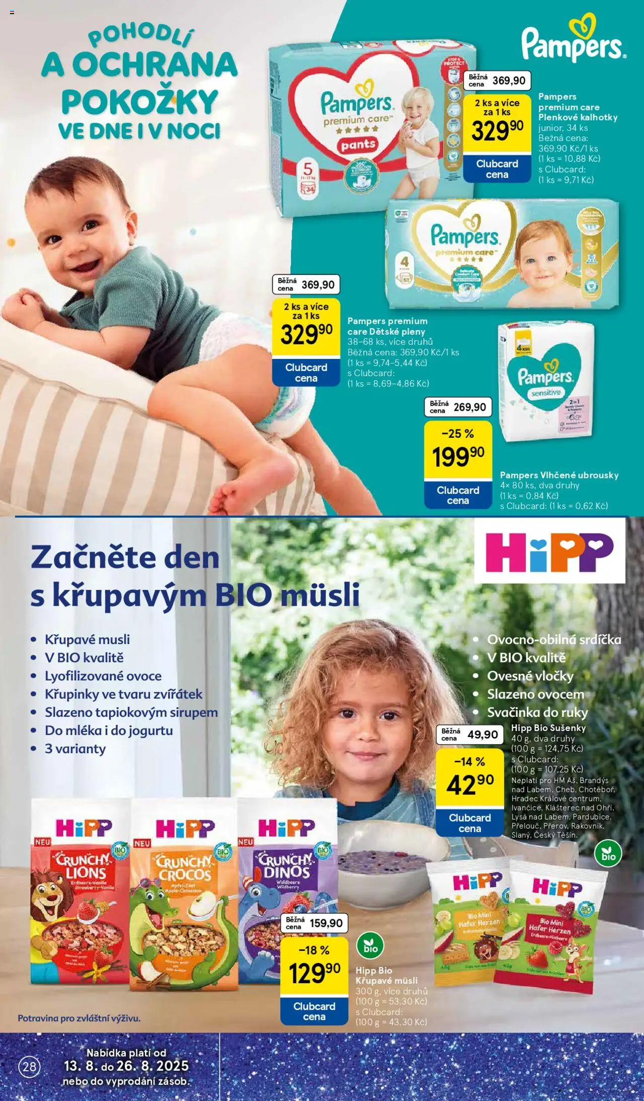 Tesco leták - Hypermarket od 20.08.2025 | Strana: 28 | Produkty: Vlhčené ubrousky, Kalhotky, Lyofilizované ovoce, Pants