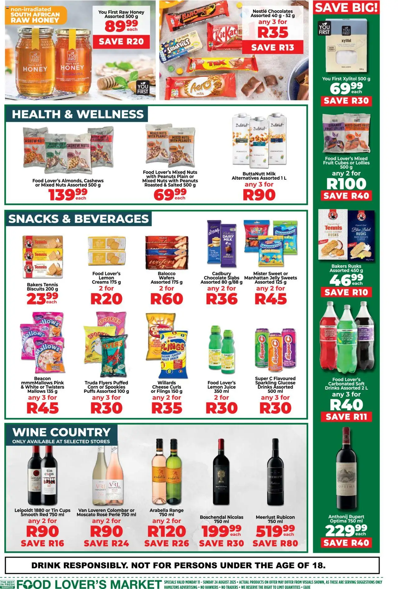 Food Lover's Market Western Cape - Specials │ valid from 11.08.2025 | Page: 6 | Products: Cheese, Juice, Cream, Fruit