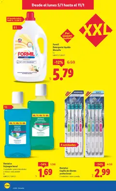 Vista previa Formil Detergente líquido Marsella, Detergente líquido Marsella 5 l válido desde el 05.01.2026 | Página: 14 | Productos: Cepillo, Cepillo de dientes, Detergente, Detergente líquido