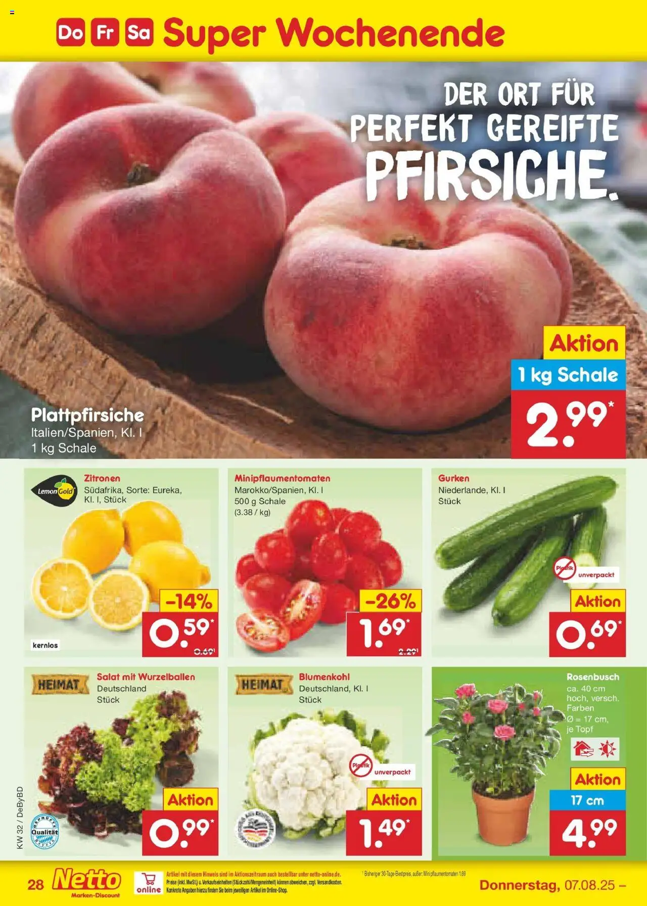 Netto Marken-Discount prospekt Buttenwiesen	 - gültig ab dem 04.08.2025 | Seite: 52 | Produkte: Blumenkohl, Gurken, Salat, Zitronen