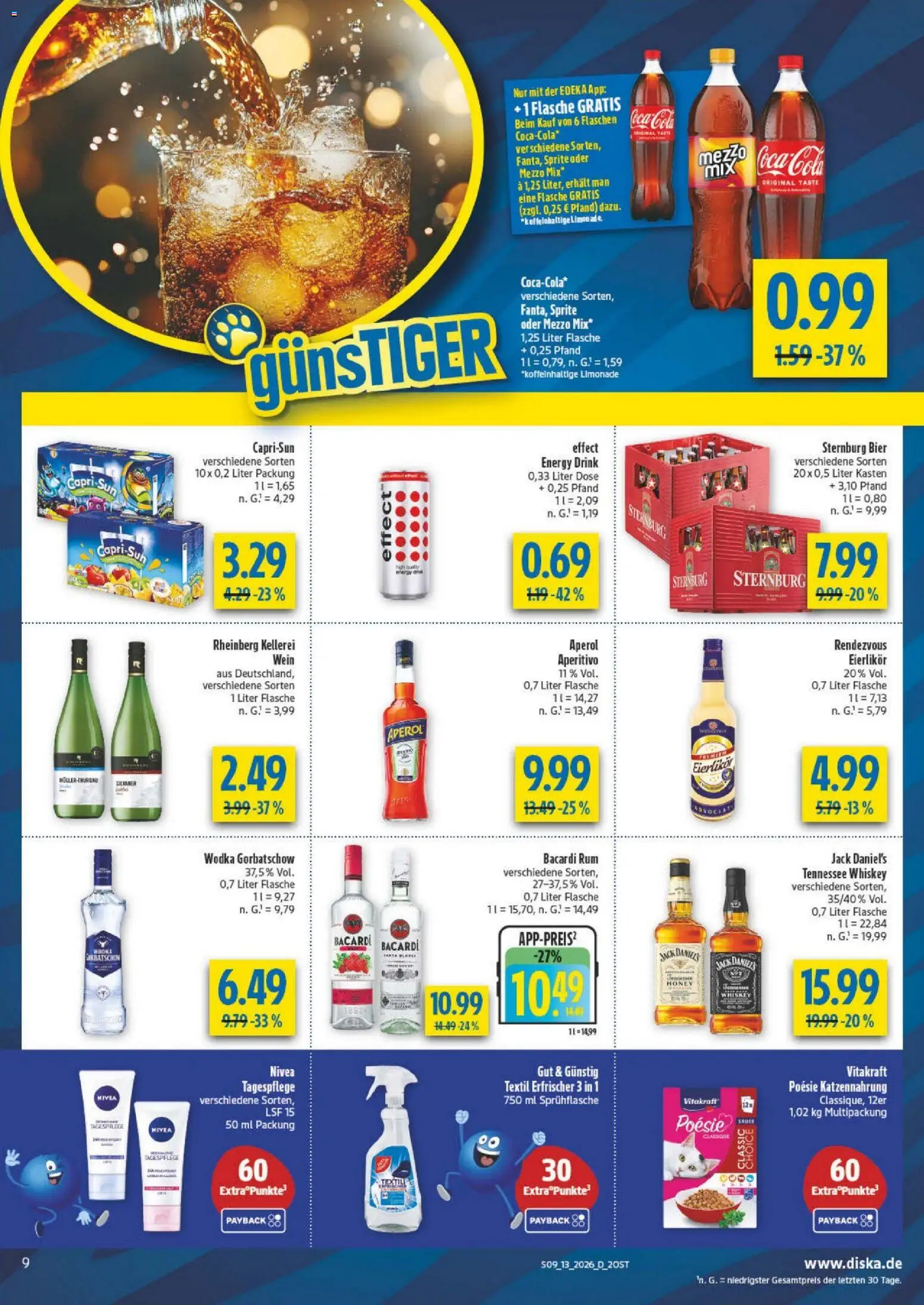 Diska Prospekt 	 – gültig ab 23.03.2026 | Seite: 9 | Produkte: Capri sun, Energy, Wodka, Whiskey