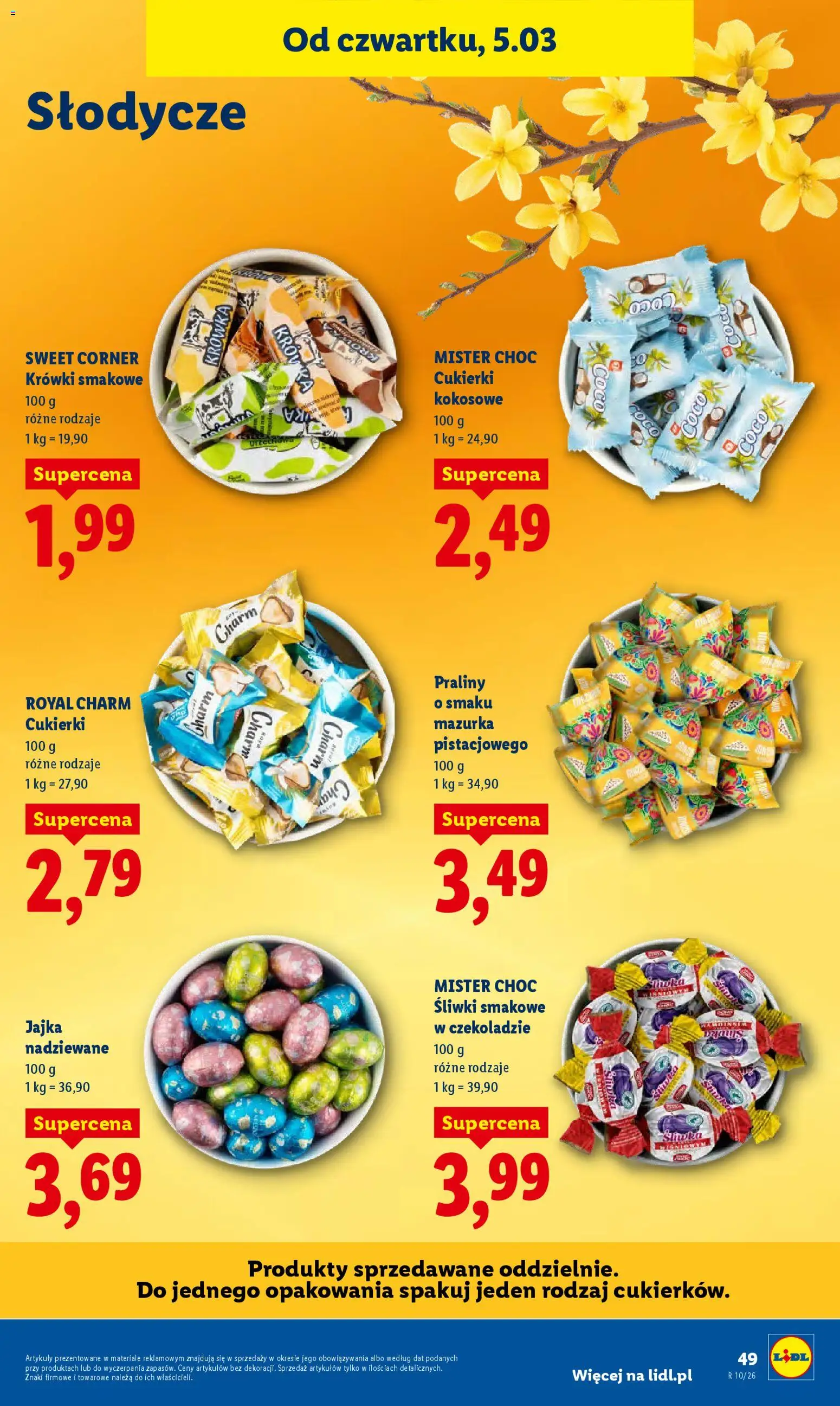 Lidl gazetka od 05.03.2026 | Strona: 51 | Produkty: Słodycze, Cukierki kokosowe, Praliny, Cukierki