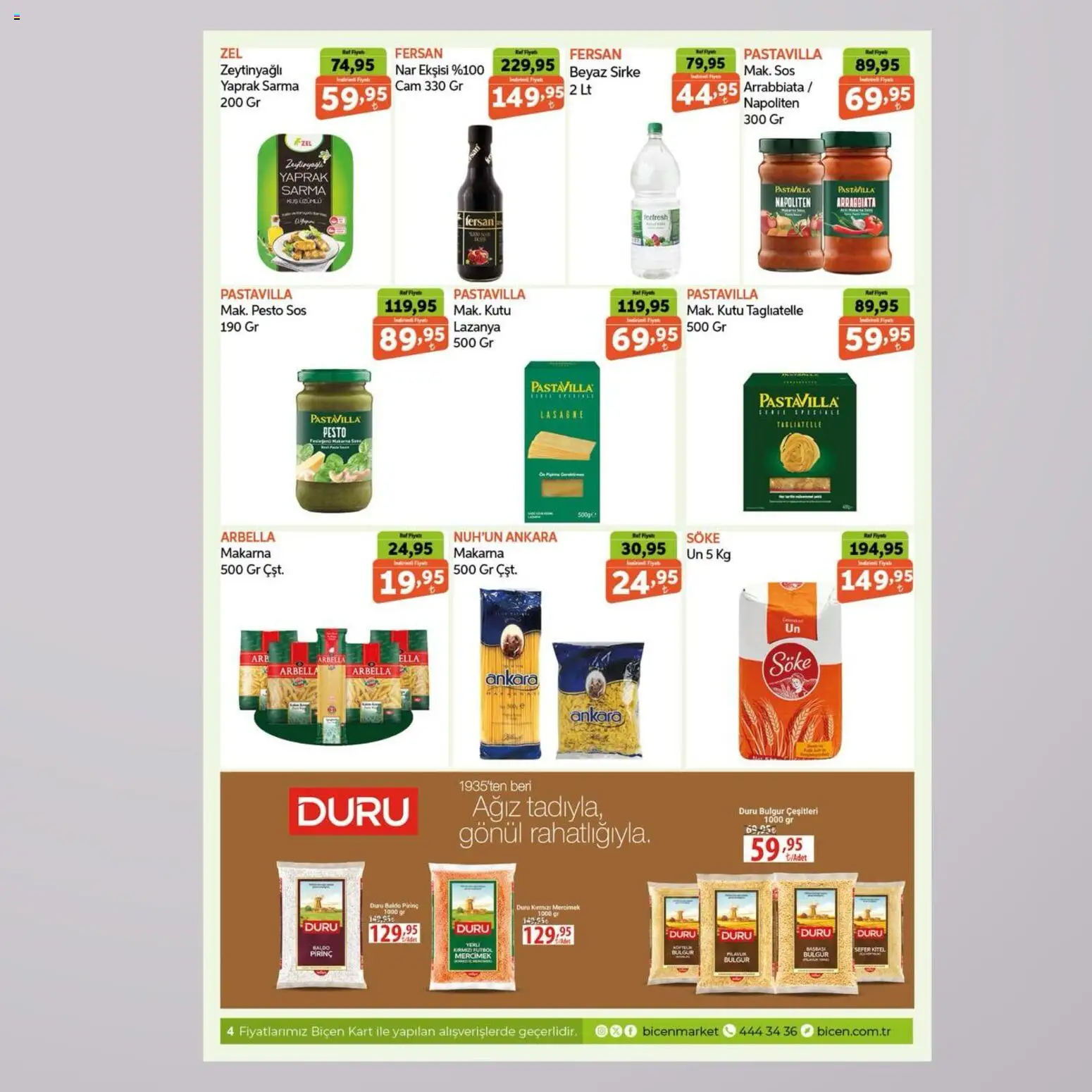 Biçen Market Katalog - 16.04.2026 tarihinden itibaren geçerlidir | Sayfa: 4 | Ürünler: Raf, Pirinç, Makarna, Sos