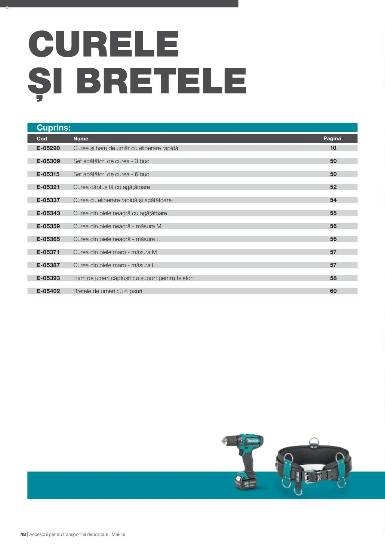 Makita catalog - Accesorii pentru transport si depozitare   – valabil de la 06.09.2021 | Pagină: 48