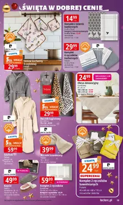 Pogląd oferty "E.Leclerc Gazetka" - ważna od 15.12.2025 | Strona: 19 | Produkty: Karta, Szlafrok, Kapcie