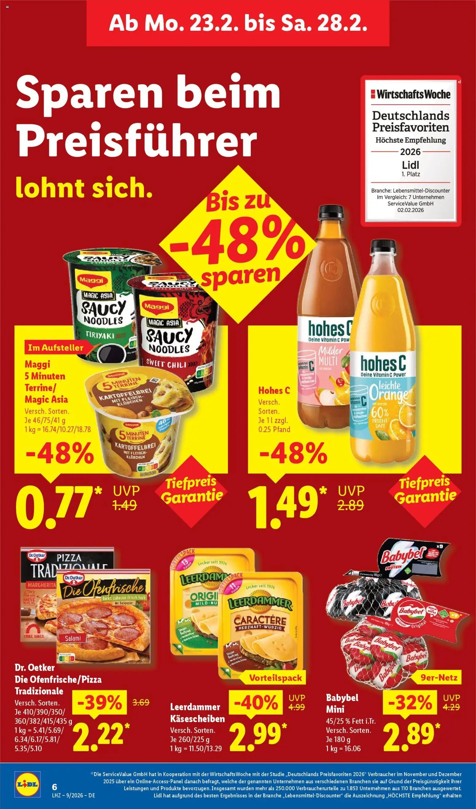 Lidl - Prospekt – gültig ab 23.02.2026 | Seite: 12 | Produkte: Maggi, Ofenfrische, Leerdammer, Hohes c