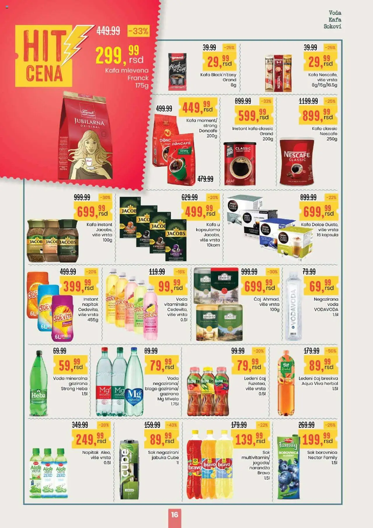 Aroma Market katalog - važi od 07.08.2025 | Strana: 16 | Proizvode: Instant kafa, Kafa, Sok, Breskva