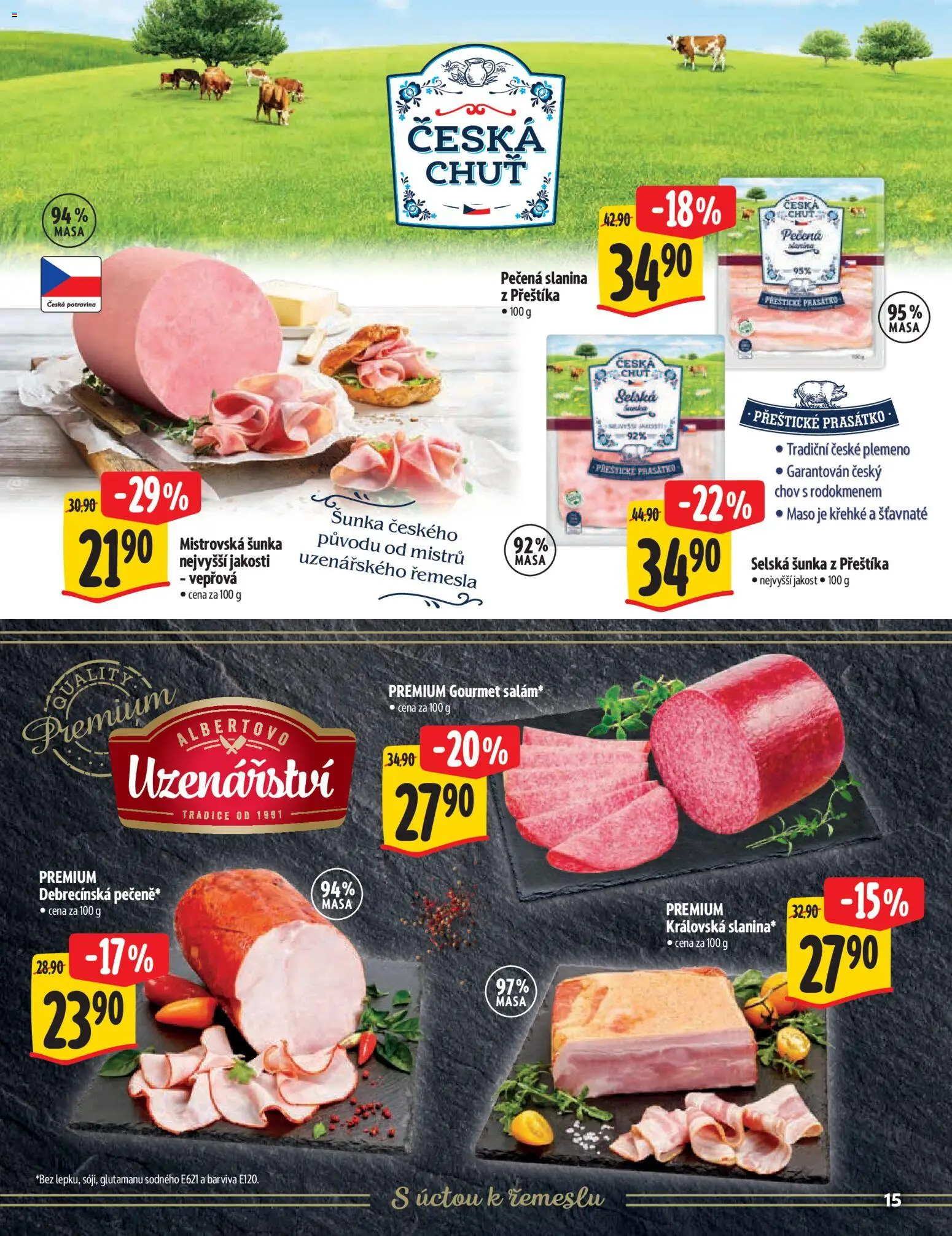 Albert katalog - Hypermarket od 29.10.2025 | Strana: 15 | Produkty: Gourmet, Šunka, Maso, Slanina