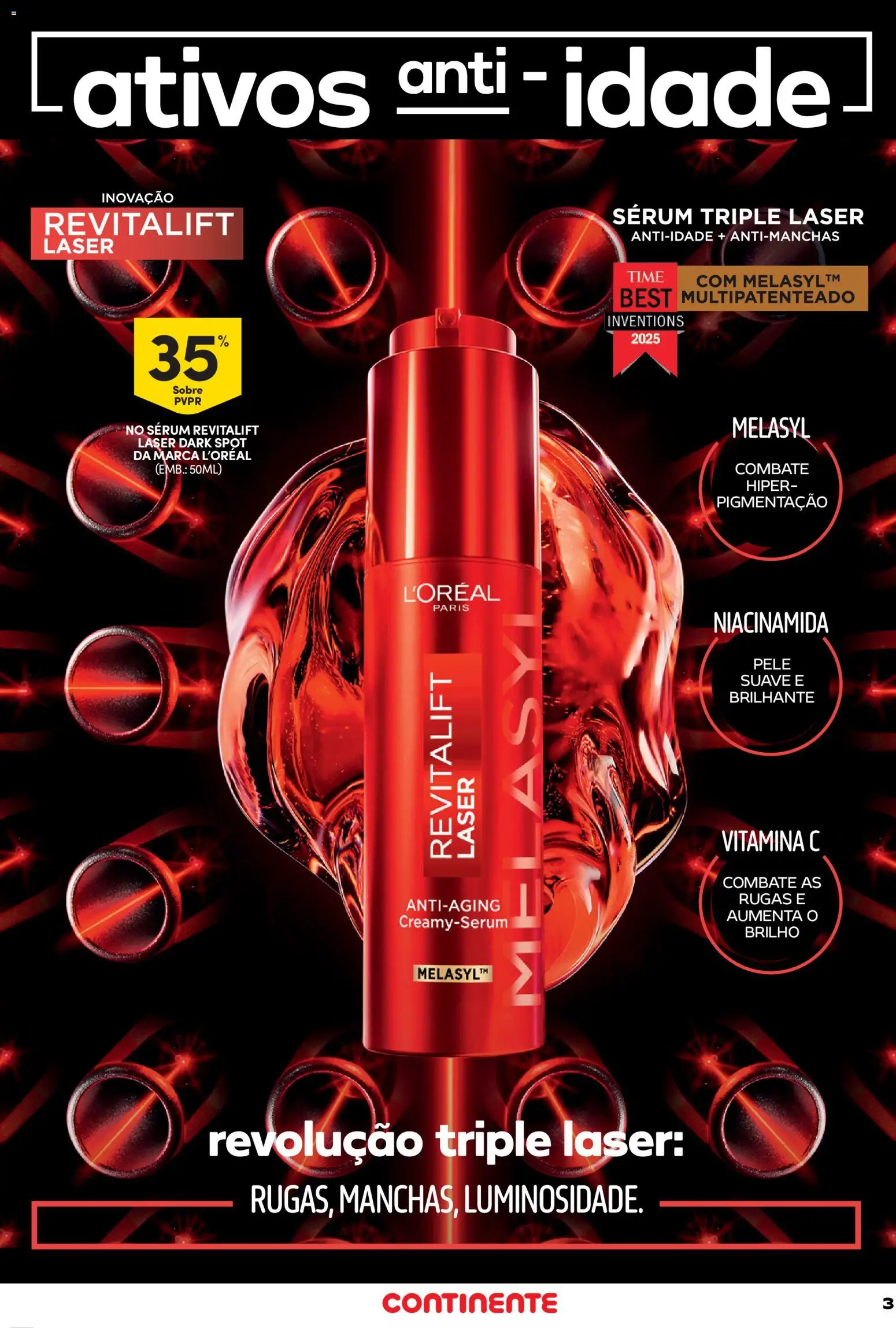 Continente Beleza Inspira-te na verdadeira beleza │ válido de 21.04.2026 | Página: 3 | Produtos: Sérum, Vitamina c