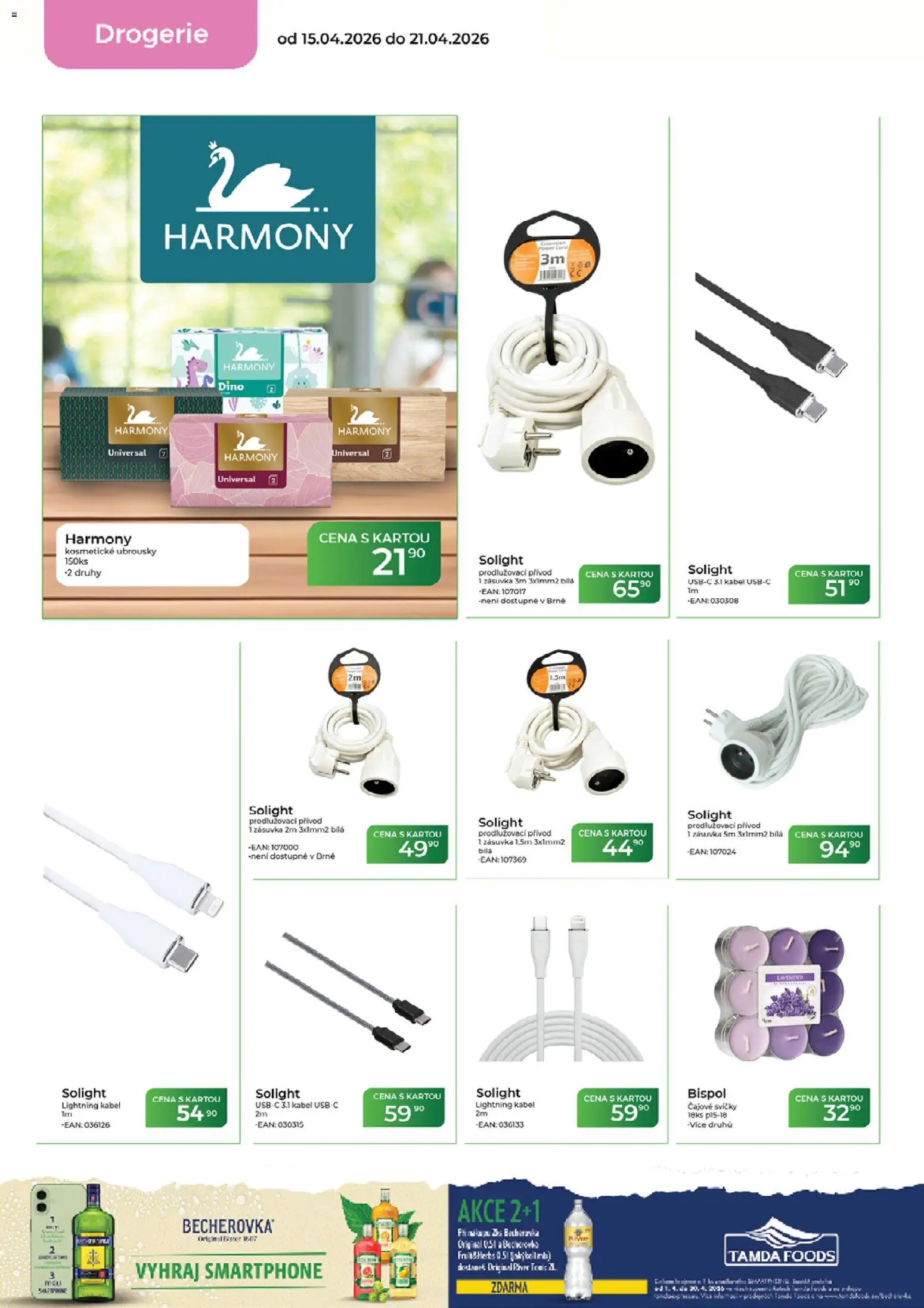 Tamda Foods leták od 15.04.2026 | Strana: 52 | Produkty: Smartphone, USB, Svíčky, Drogerie