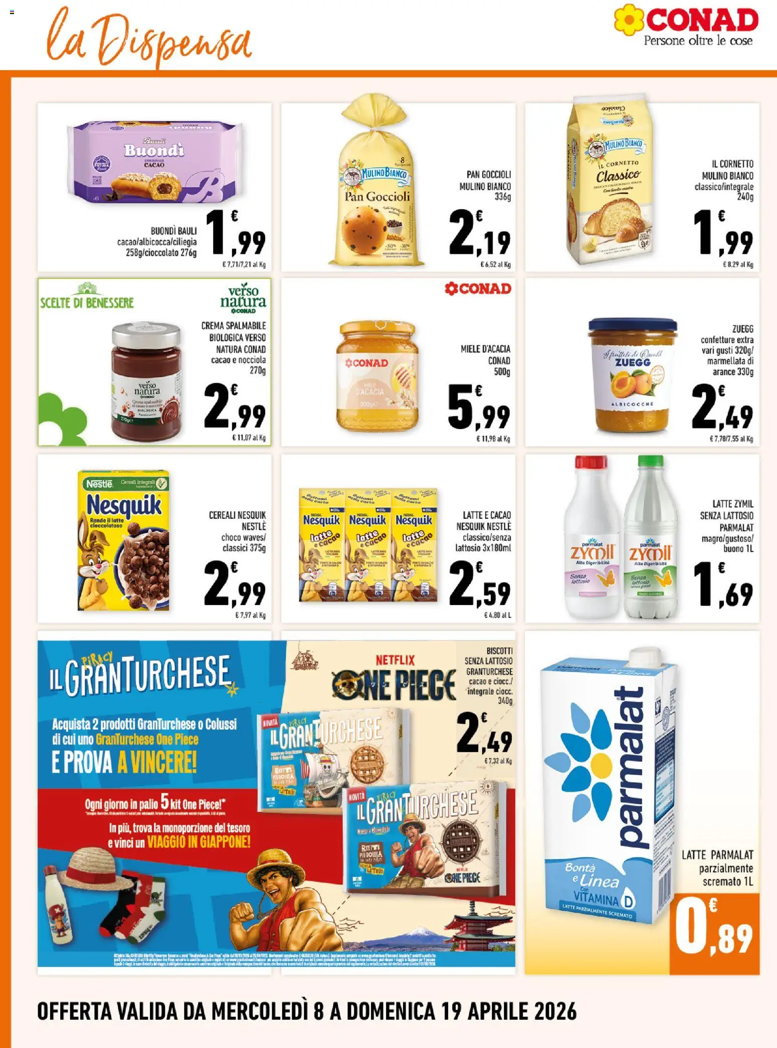 Volantino Conad del 08.04.2026 | Pagina: 10 | Prodotti: Crema, Arance, Cornetto, Albicocche