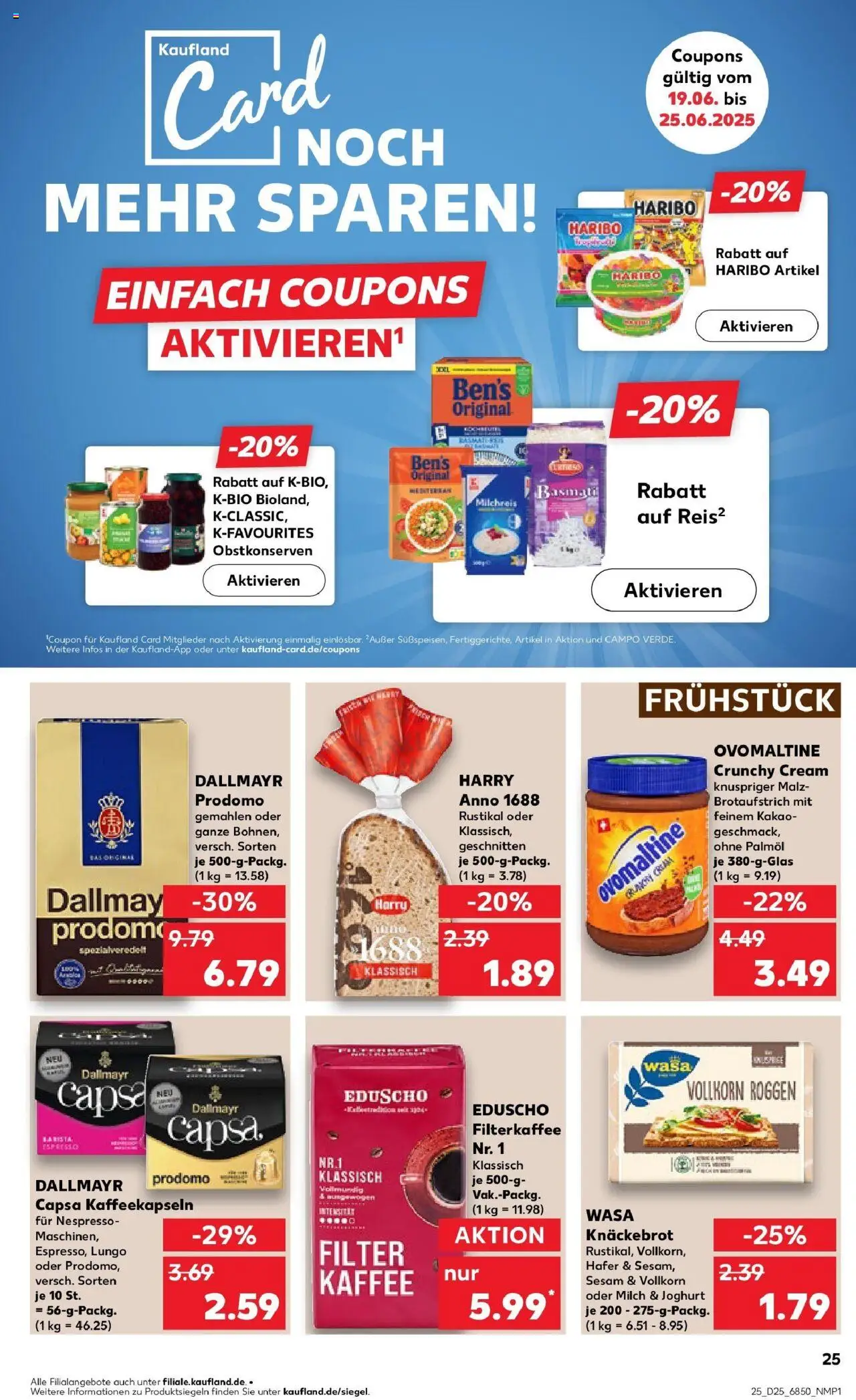 Kaufland prospekt Kaufbeuren	 - gültig ab dem 22.06.2025 | Seite: 38 | Produkte: Haribo, Milch, Wasa knackebrot, Eduscho