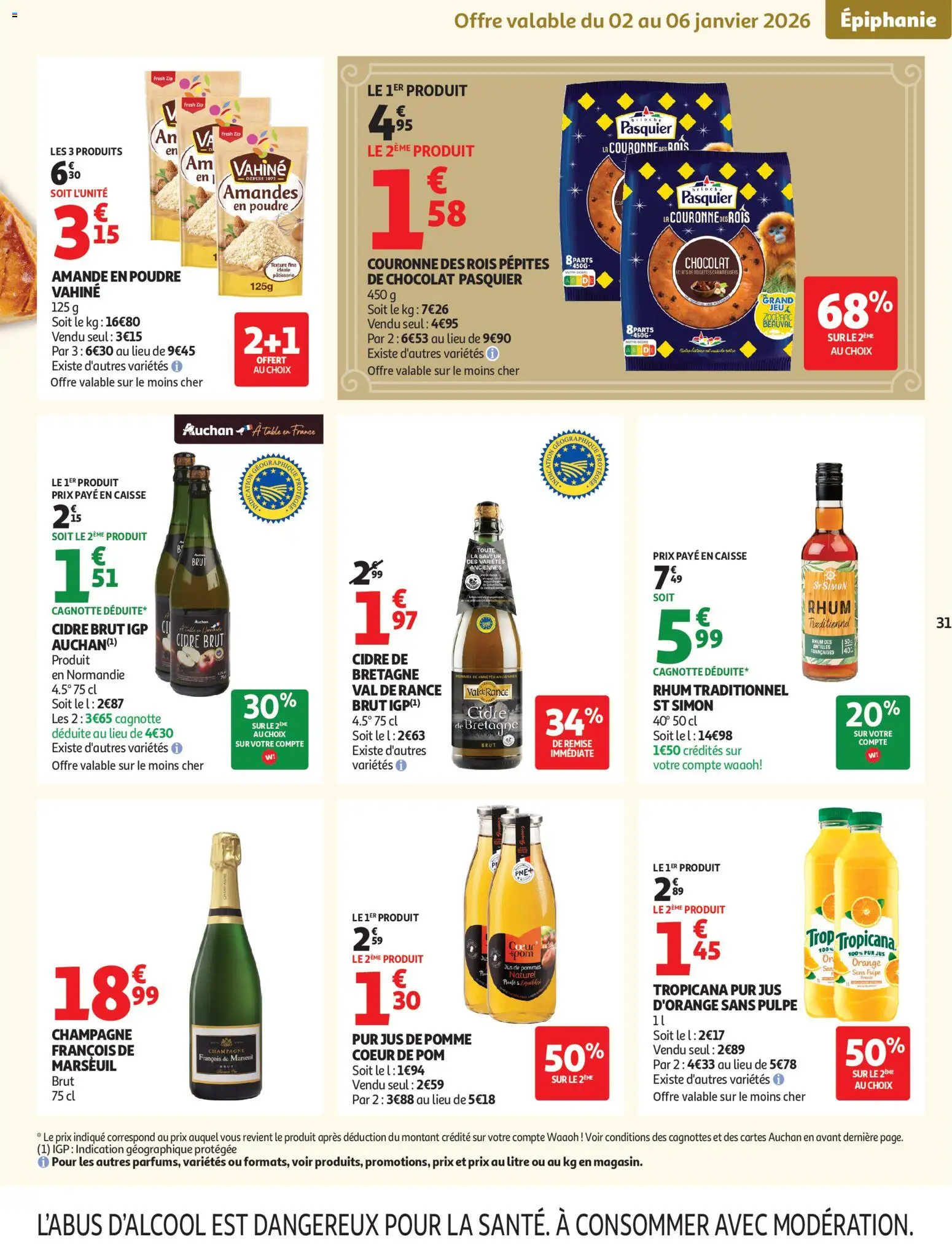 {H1} | Page: 31 | Produits: Table, Jus, Pommes, Amandes