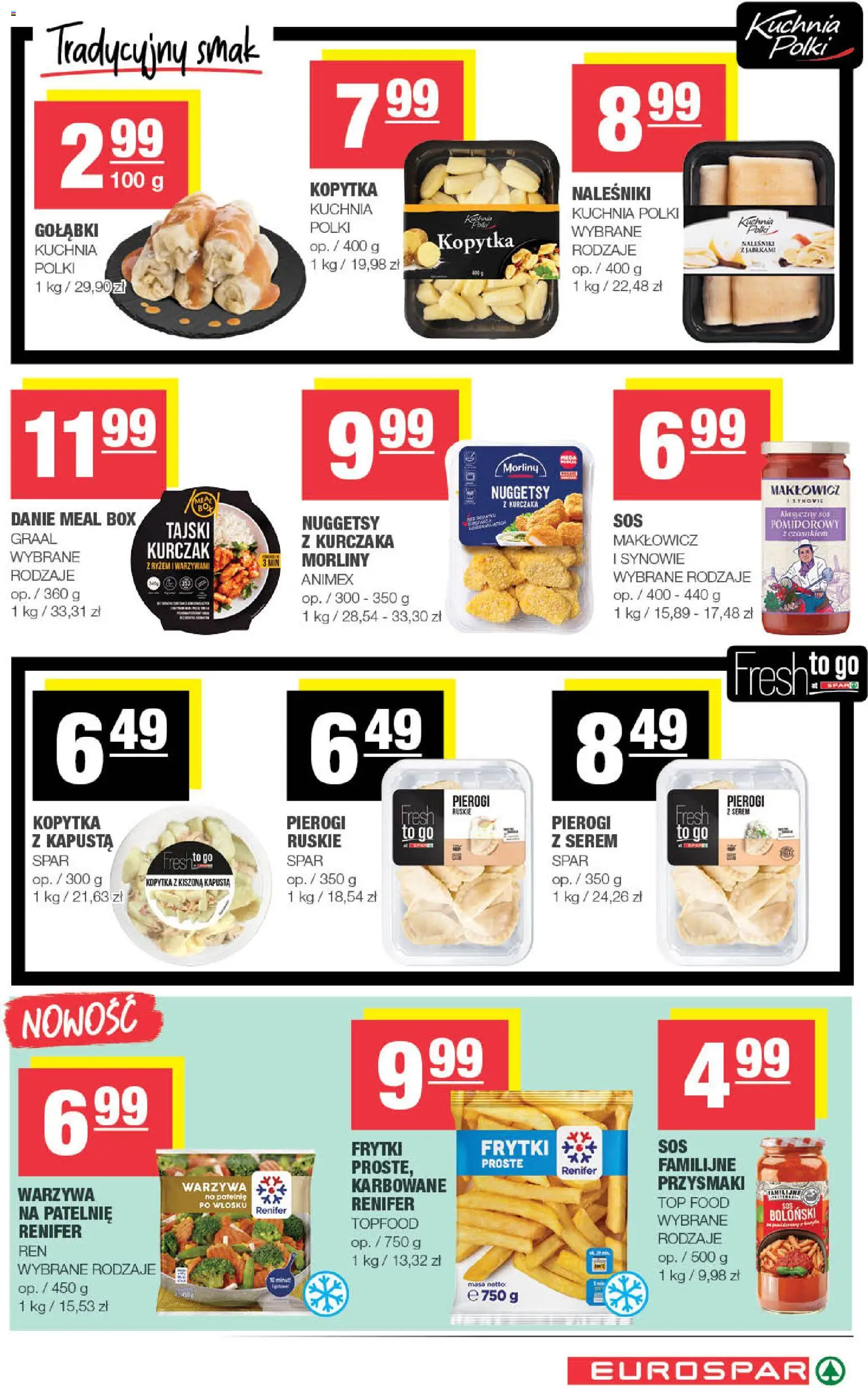 Spar Gazetka - Eurospar od 07.01.2026 | Strona: 9 | Produkty: Pierogi, Patelnie, Frytki, Sos