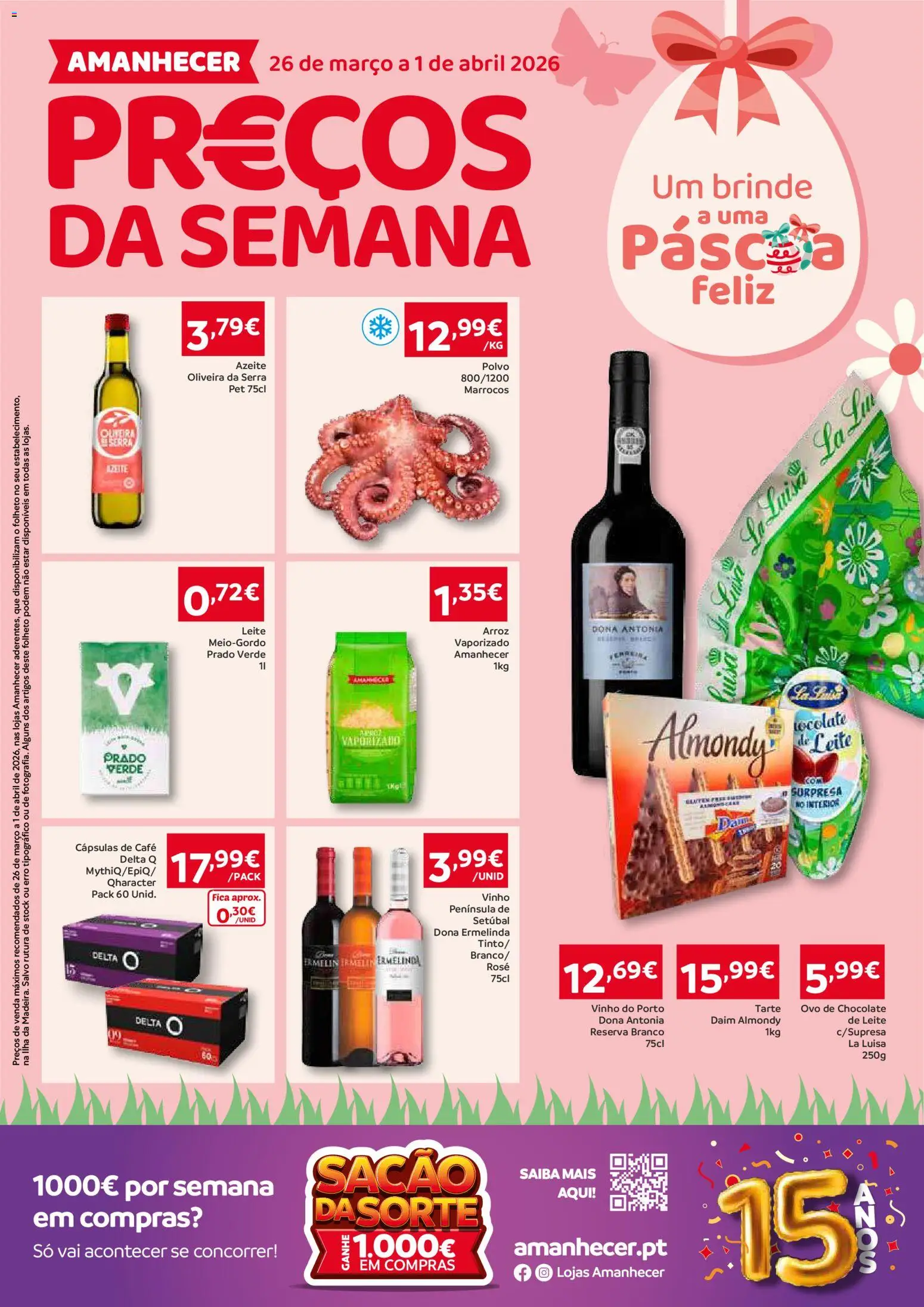 Amanhecer Folheto Madeira │ válido de 26.03.2026 | Página: 1 | Produtos: Azeite, Delta q, Café, Chocolate
