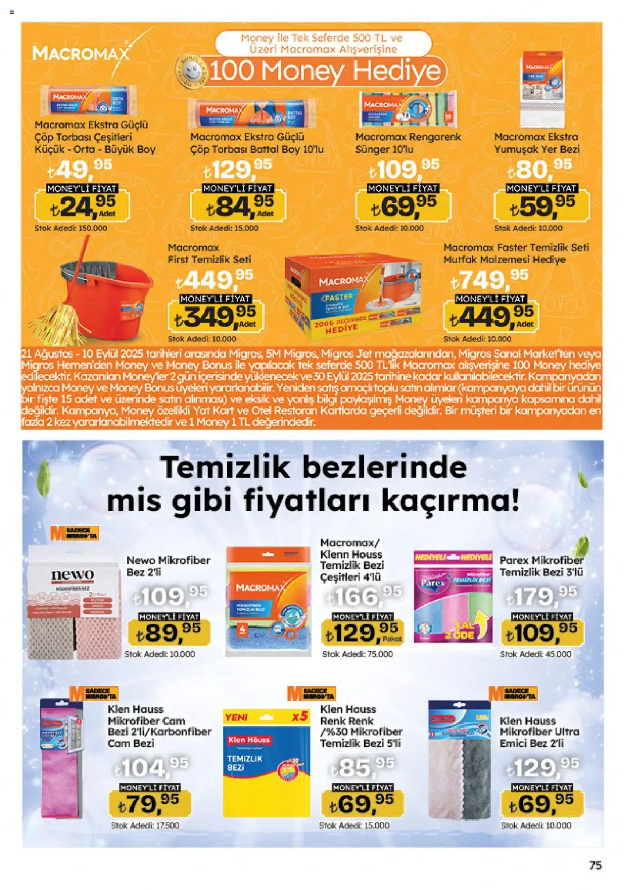 Migros Katalog - Migroskop - 21.08.2025 tarihinden itibaren geçerlidir | Sayfa: 75 | Ürünler: Çöp torbası
