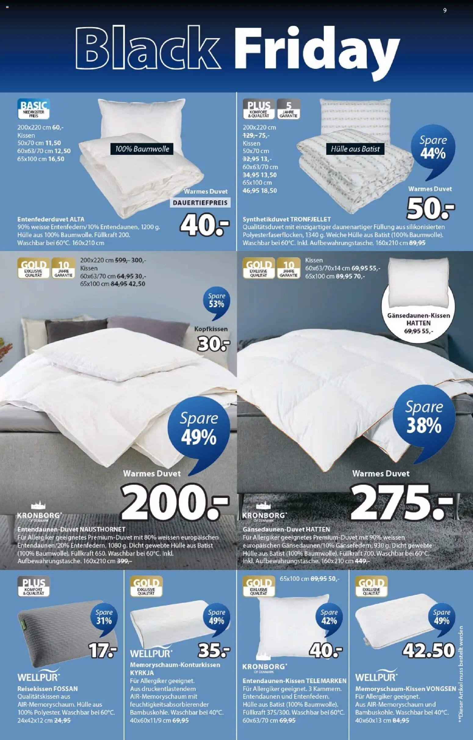 JYSK - Black Friday – gültig ab 18.11.2025 | Seite: 9 | Produkte: Kissen, Kopfkissen, Hülle